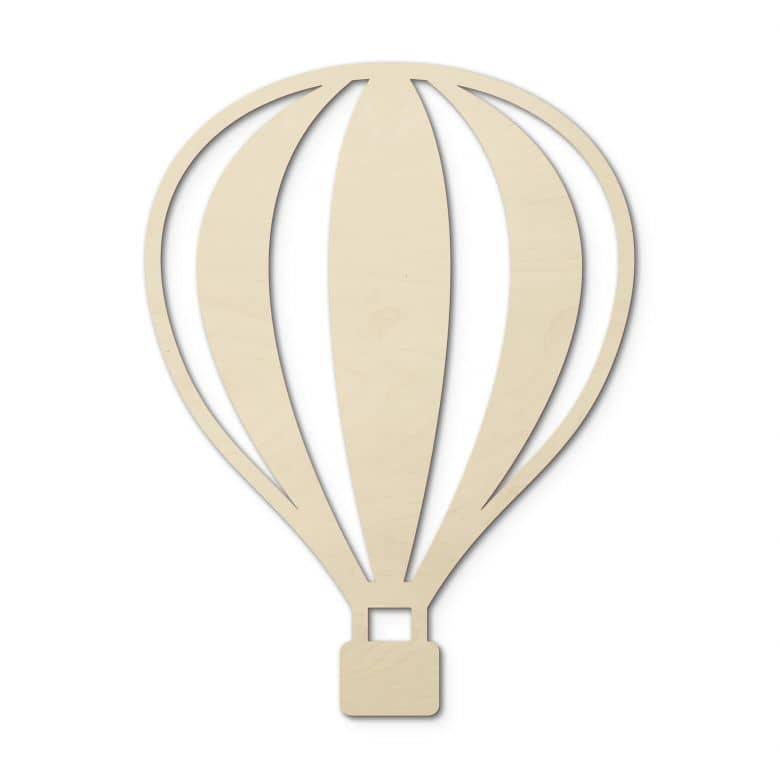Wanddecoratie Populierenhout Luchtballon