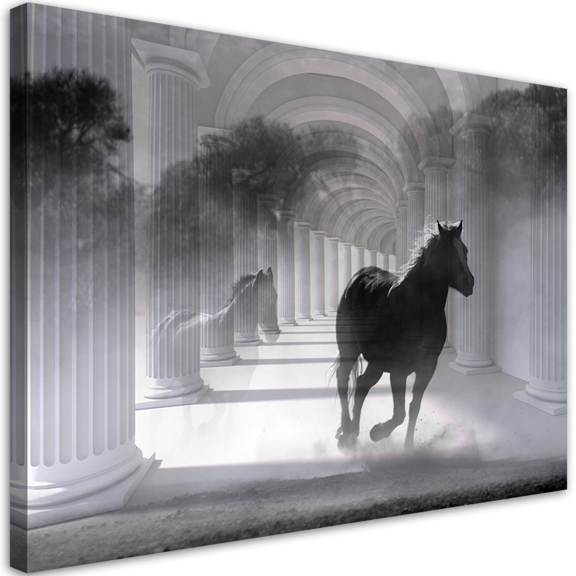 Canvasbillede, Hest i galop 3D-tunnel