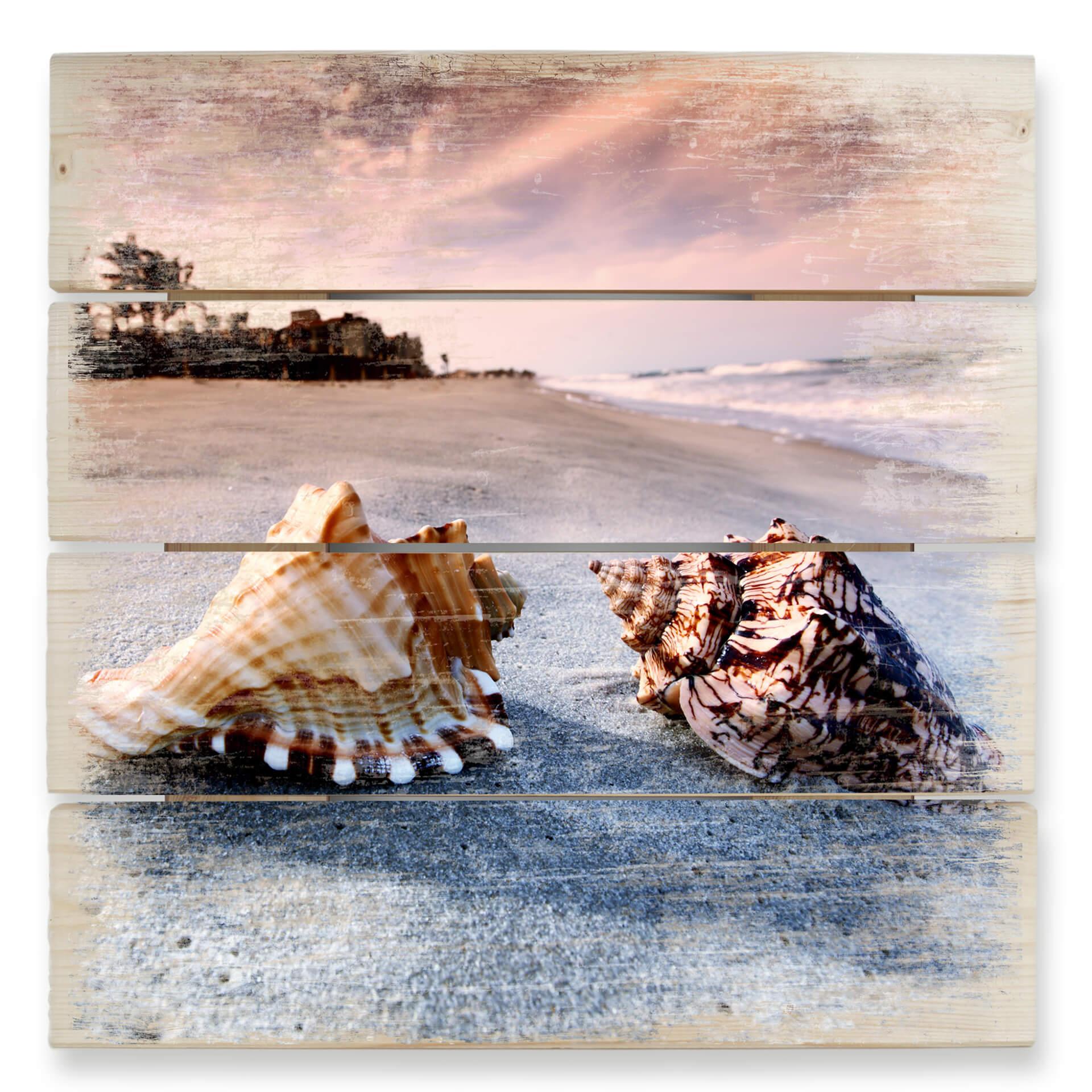 Cuadro de madera concha paraíso - 40x41,5 cm