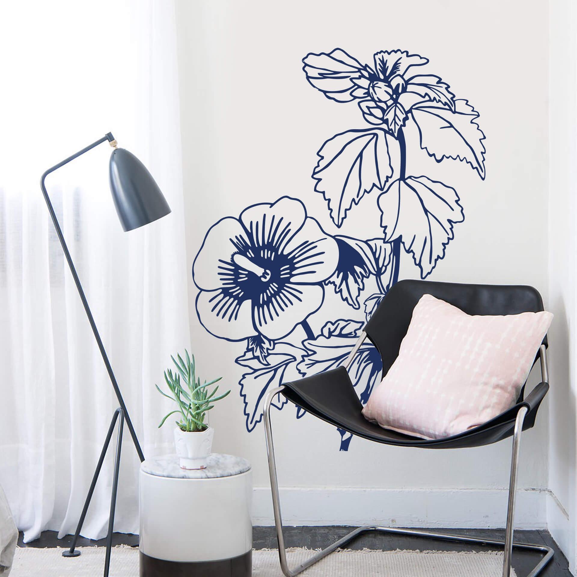 Muursticker Planten Silhouet