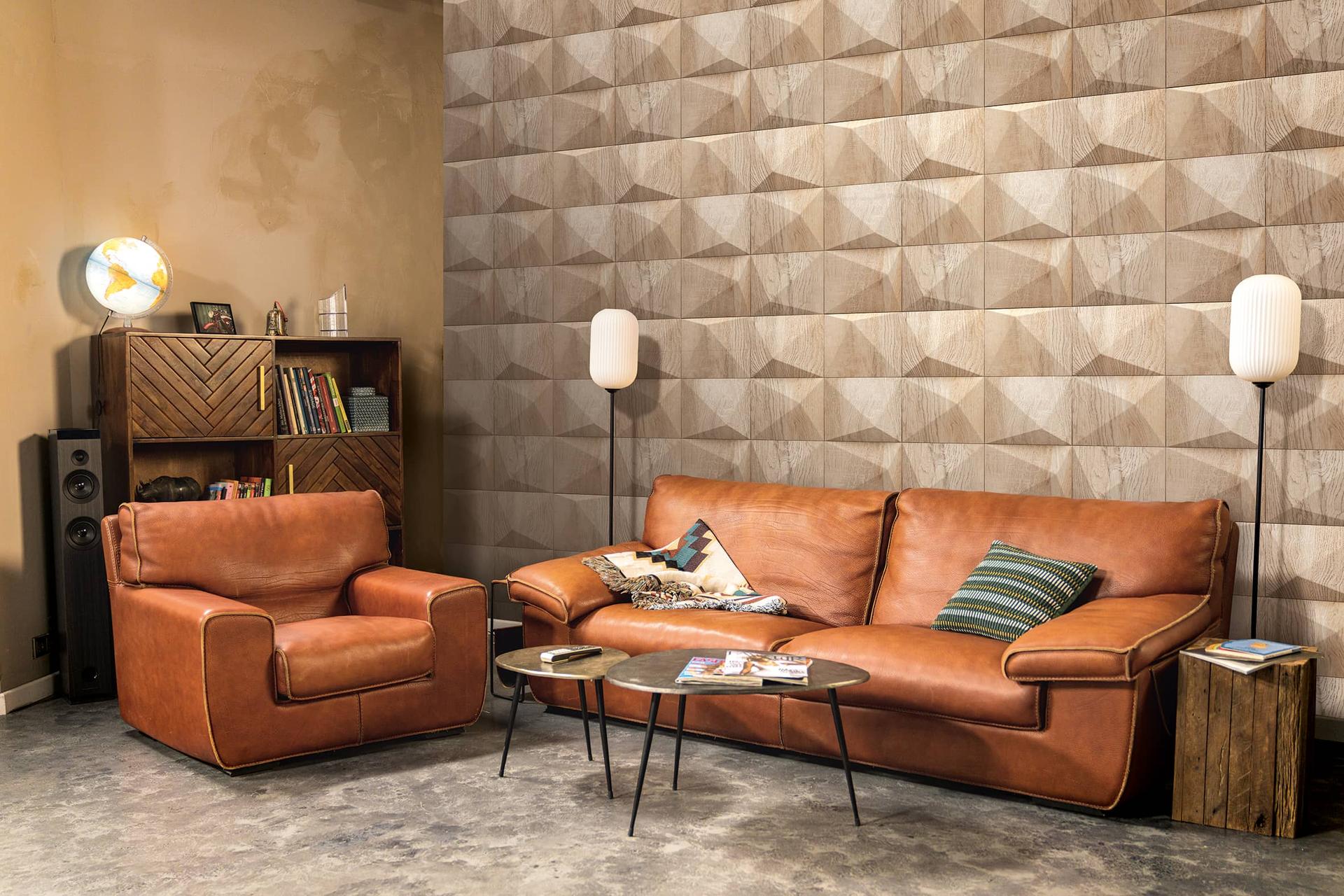non-woven tapet beige brun træoptik til stue soveværelse kontor marburg tapet