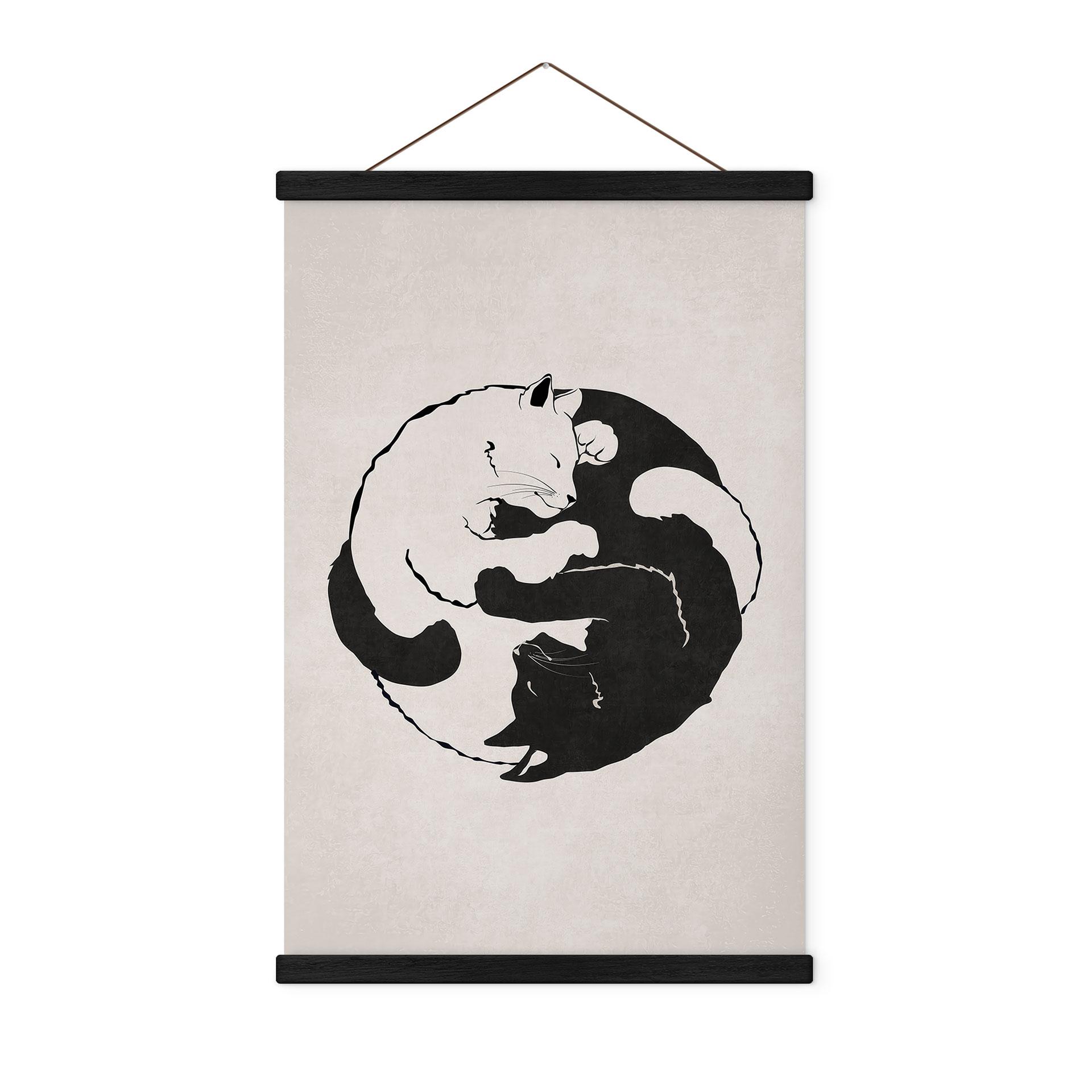 Tekstil plakat Katte Ying & Yang - Tunaboylu