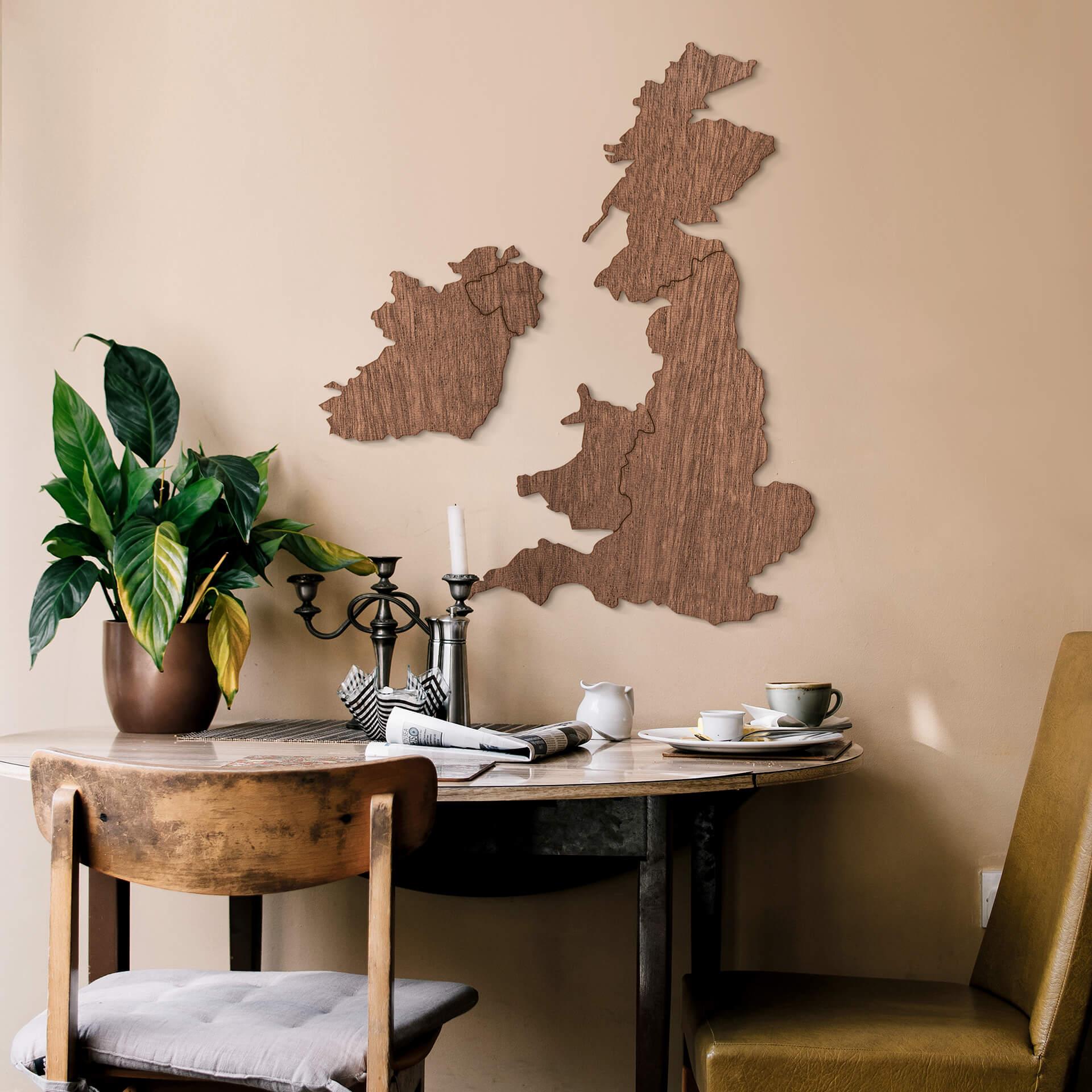 Kort over United Kingdom - Mahogni