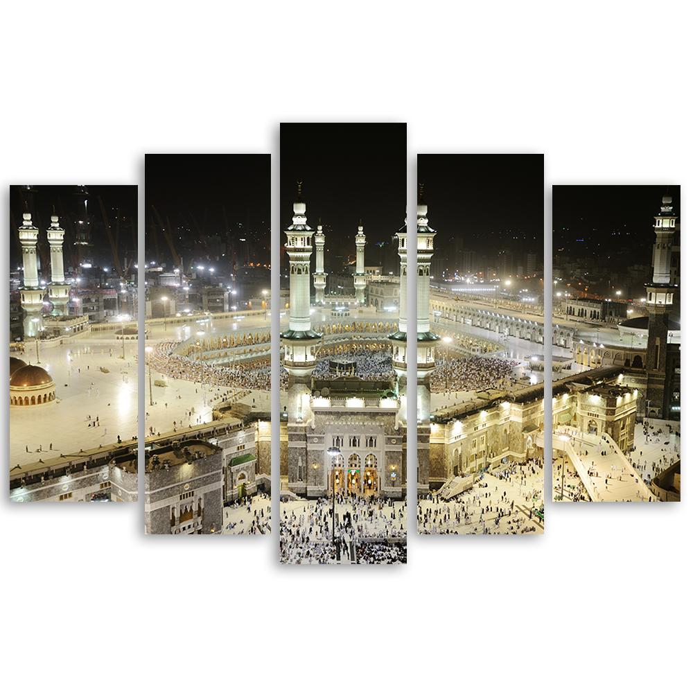 5 stykke lærredstryk, Mekka-moskeen