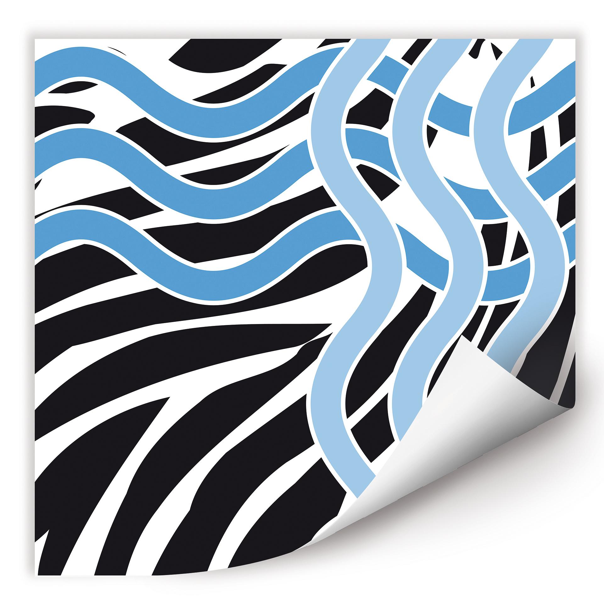 Poster autocollant - W - Vague Bleue