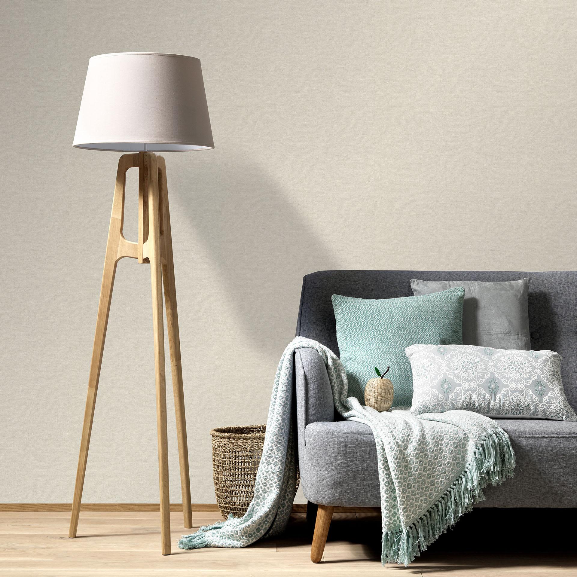 Ikke-vævet tapet, uni tapet Secret Garden light taupe