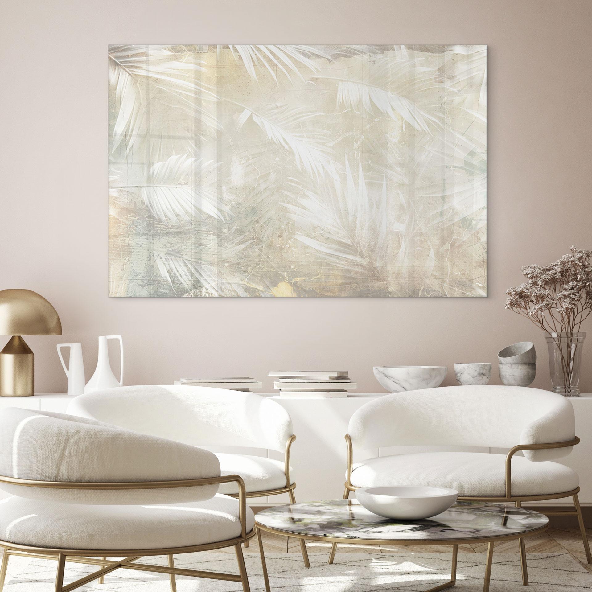 Akrylbillede Abstrakte hvide palmeblade - Kulik