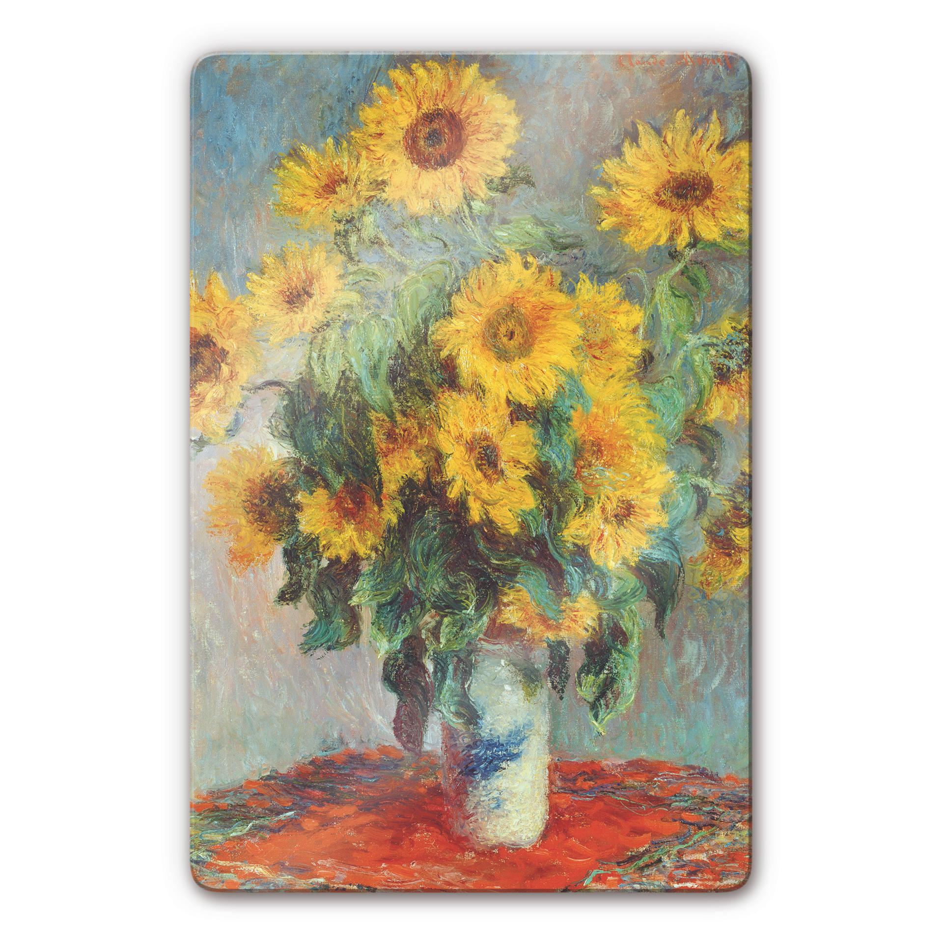 Glasbillede - Monet - Solsikker