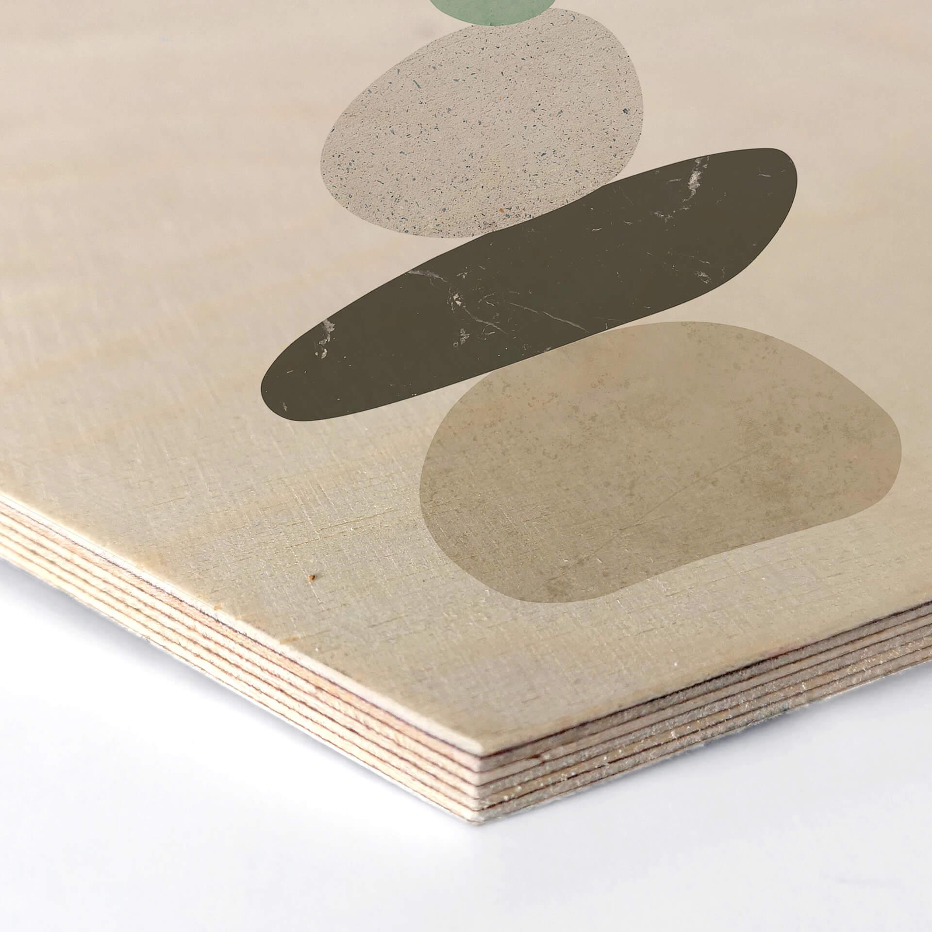 Hexagon - Holz Birke-Furnier Nouveauprints - Pebbles 3