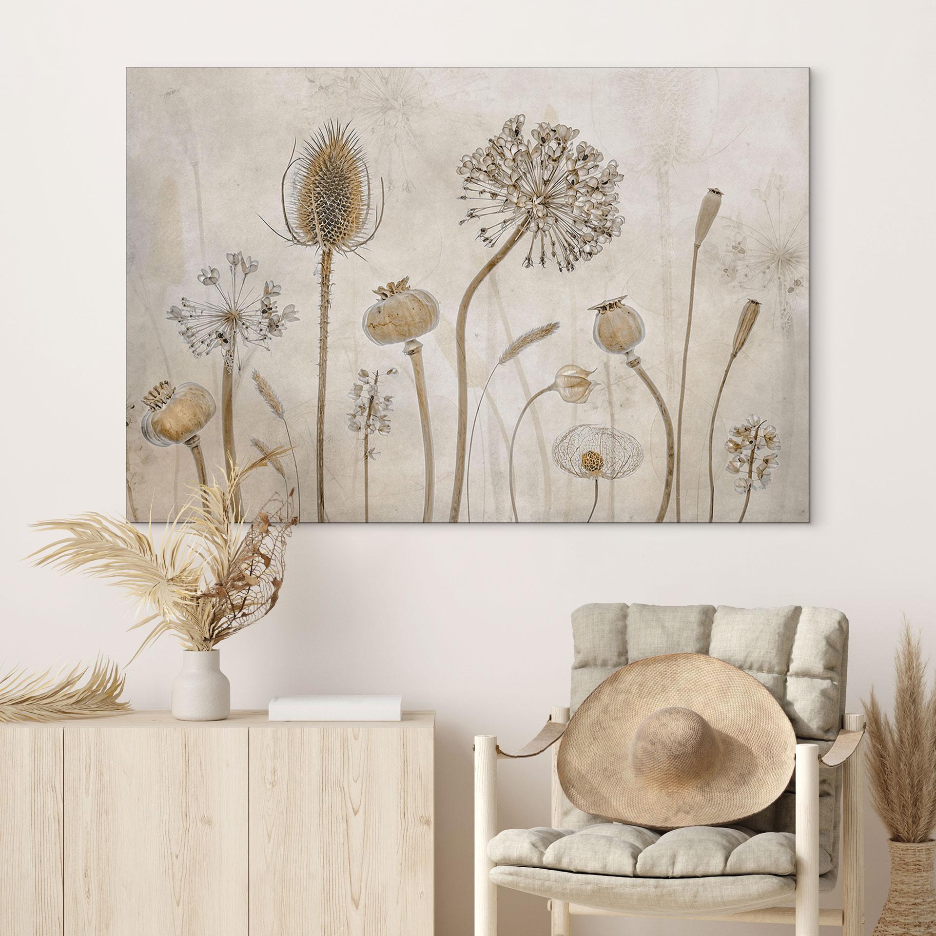 Wandbild Trockenblumen - Disher - Alu-Dibond