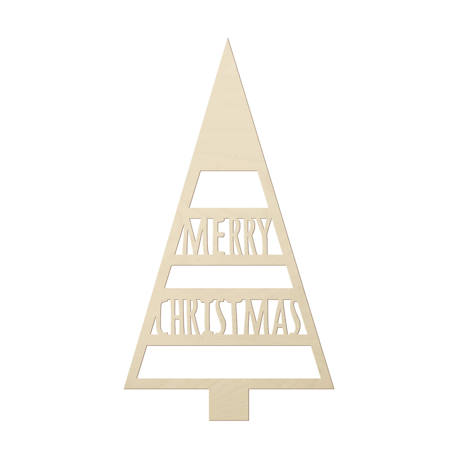 Decoración en madera - Árbol de Navidad Feliz Navidad - Madera de álamo