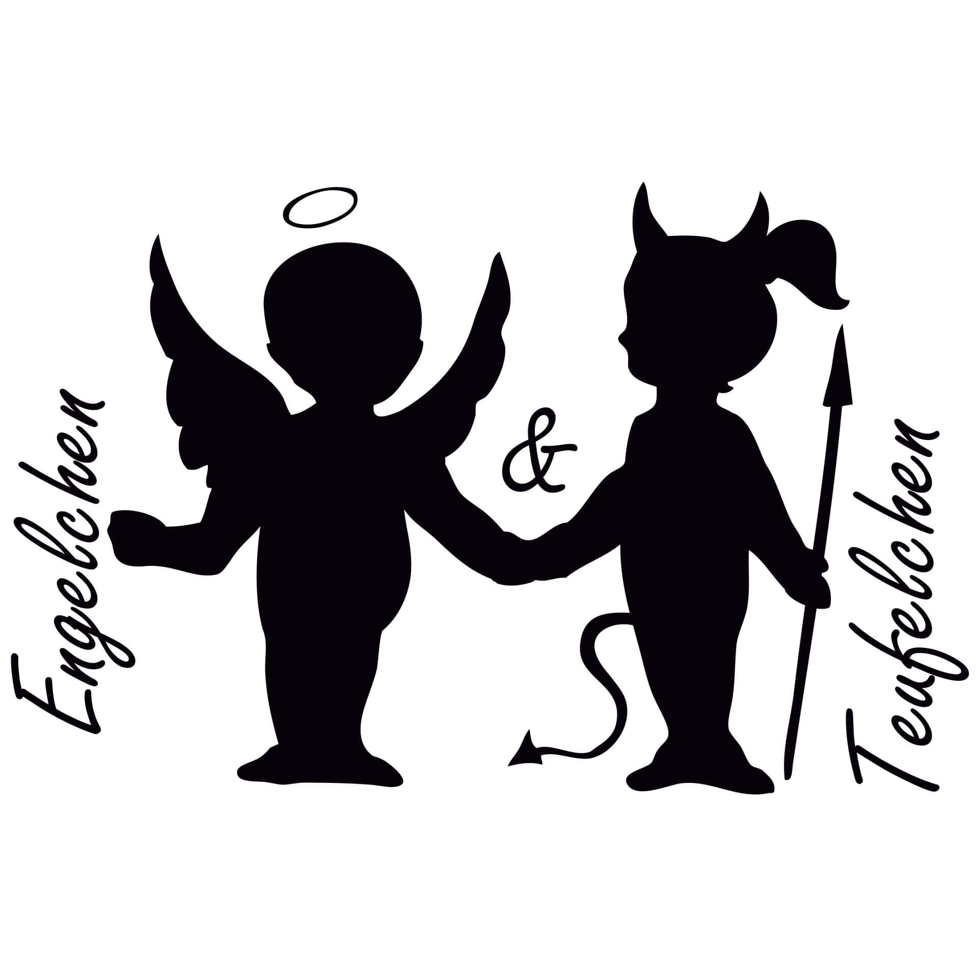 Wandtattoo Engelchen & Teufelchen 3