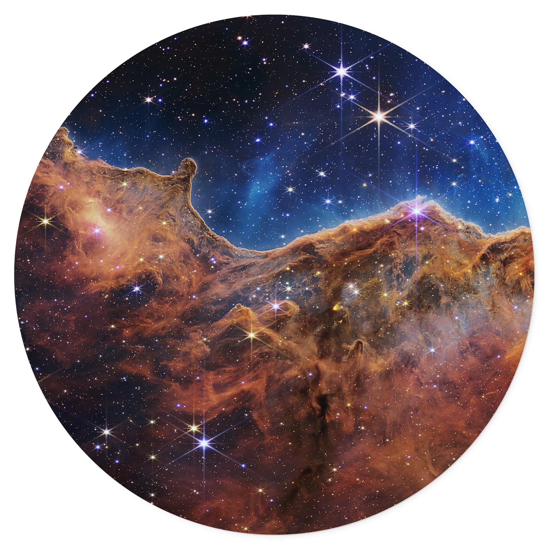 Vinilo decorativo de pared Telescopio James Webb - Nebulosa de Carina - Redondo
