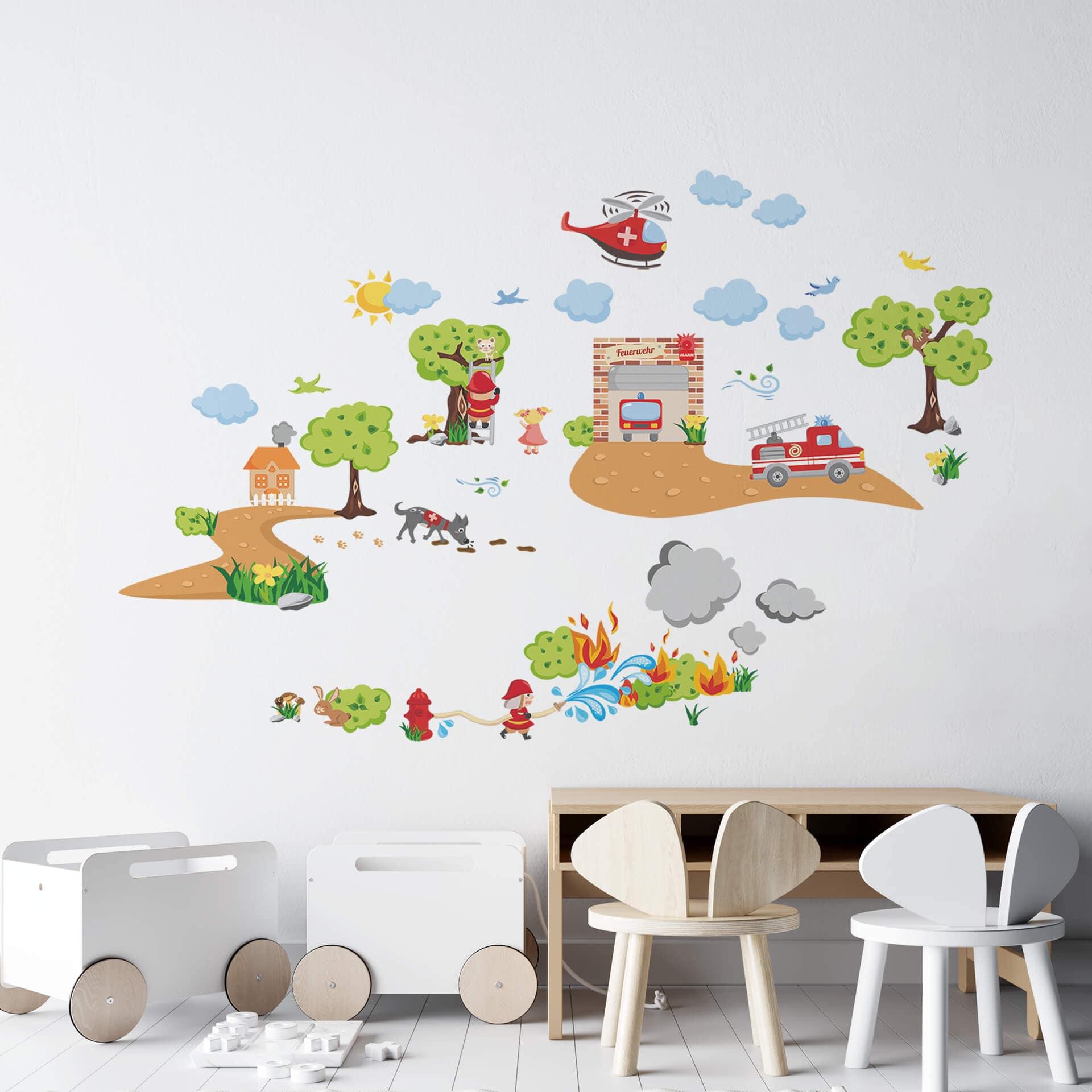 Muurstickers Brandweer Set