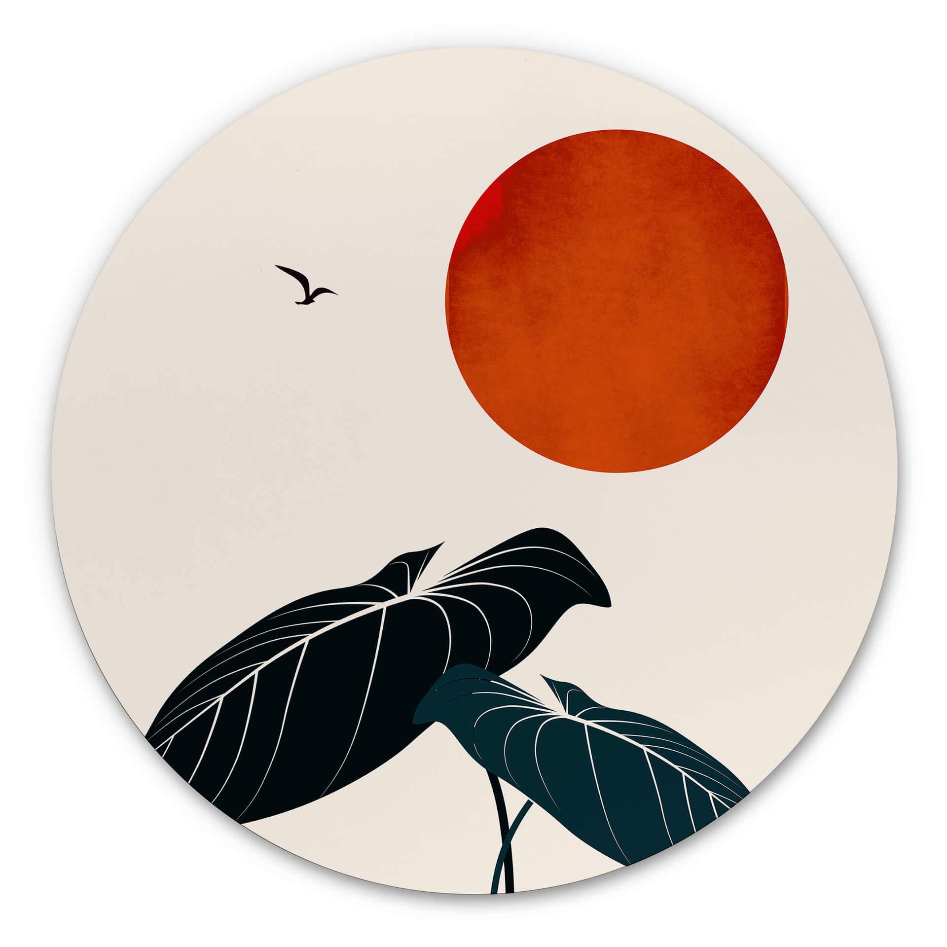 Tableau sur alu-Dibond rond Kubistika - Rêves nocturnes
