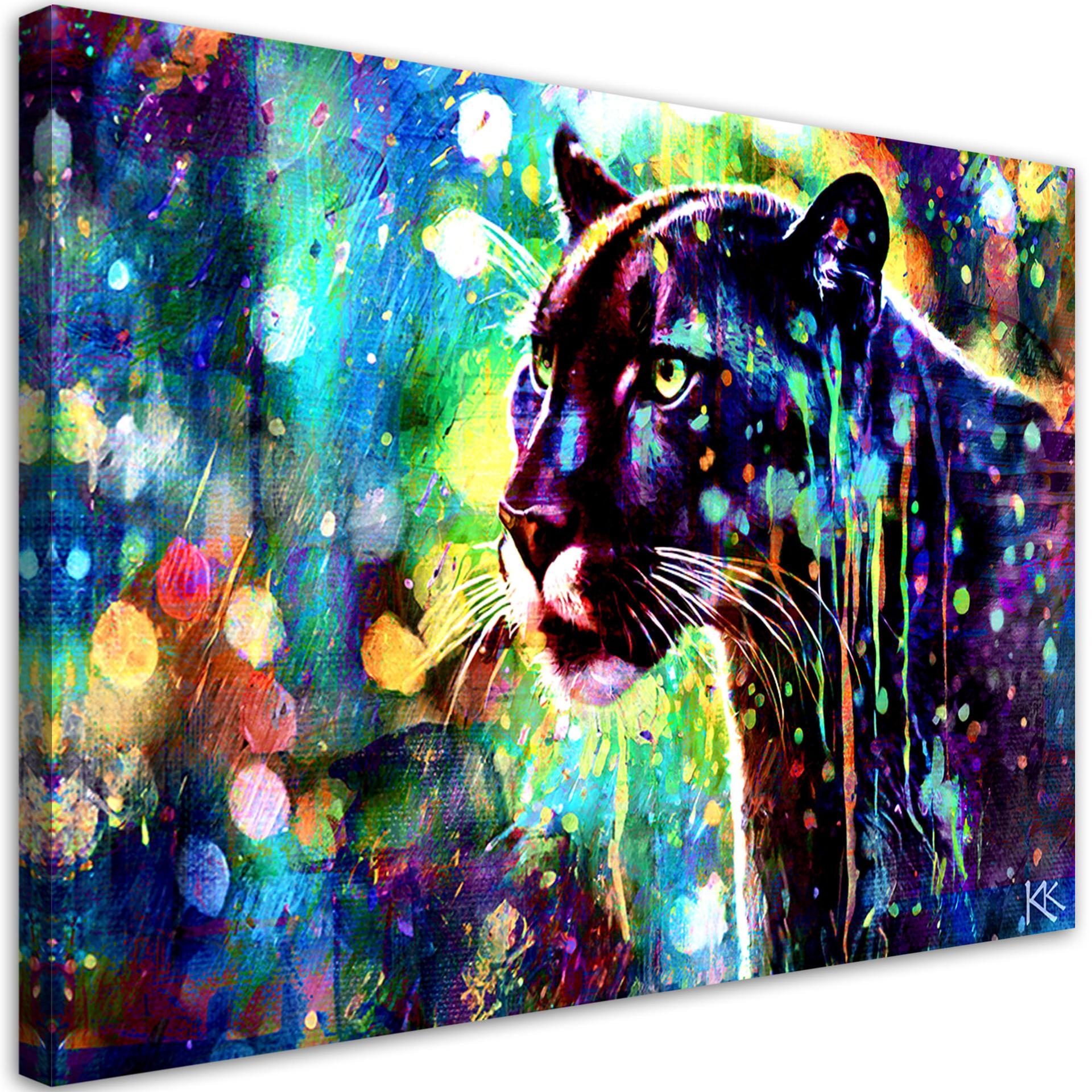 Canvasbillede, Abstrakt sort panter