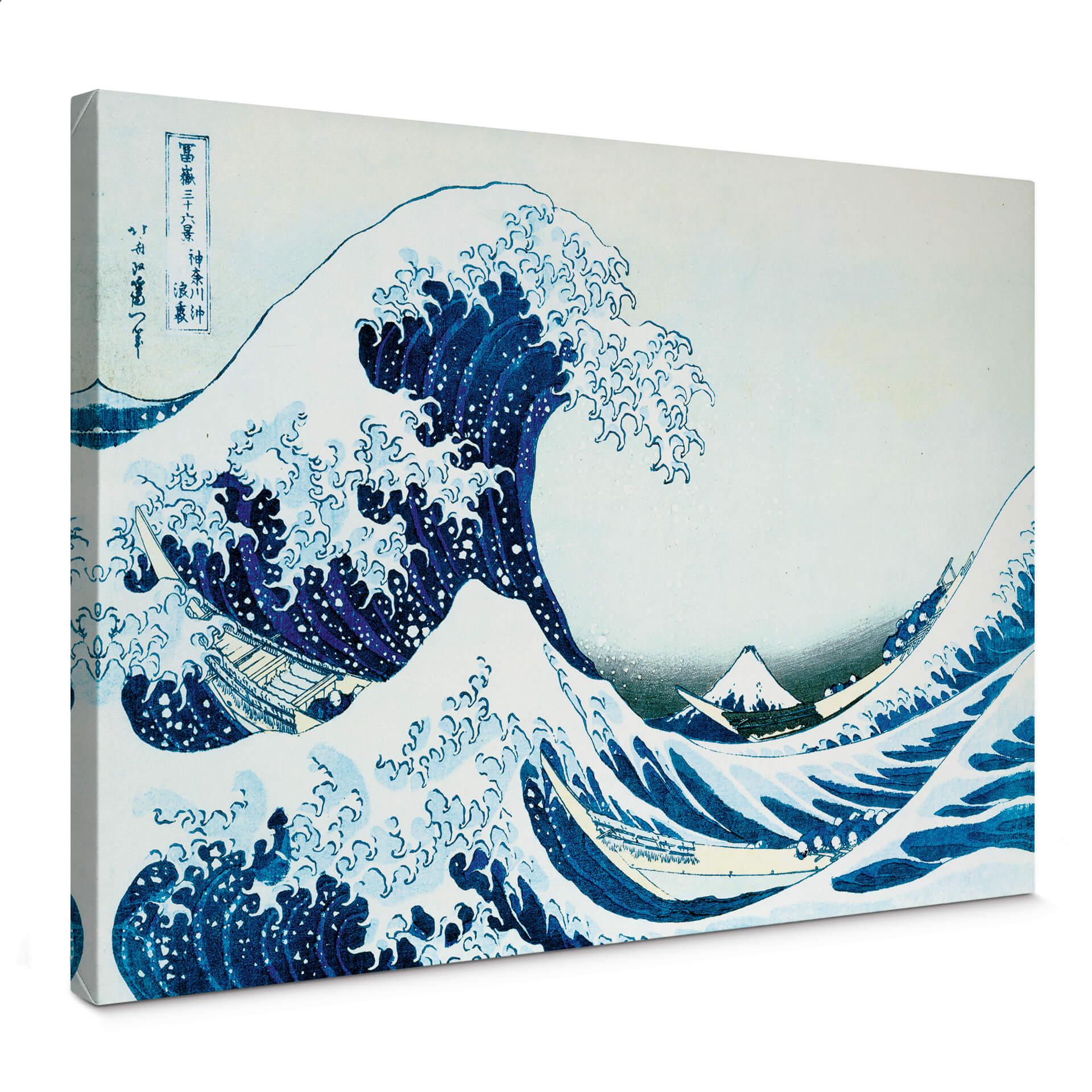 Hokusai- Kanagawas store bølge - Lærredsprint