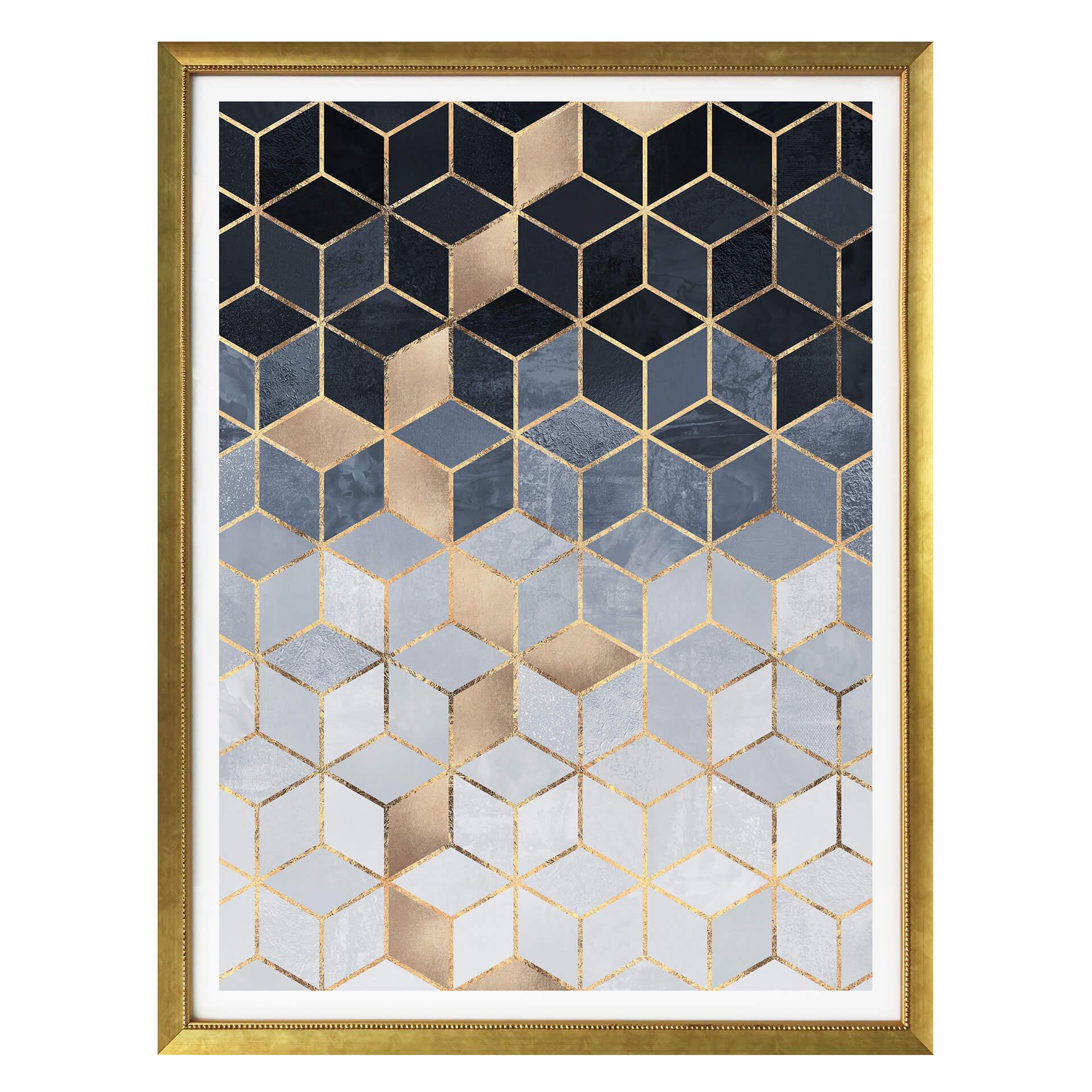 Frederiksson Plakat - Blue Geometry - Blå Geometri