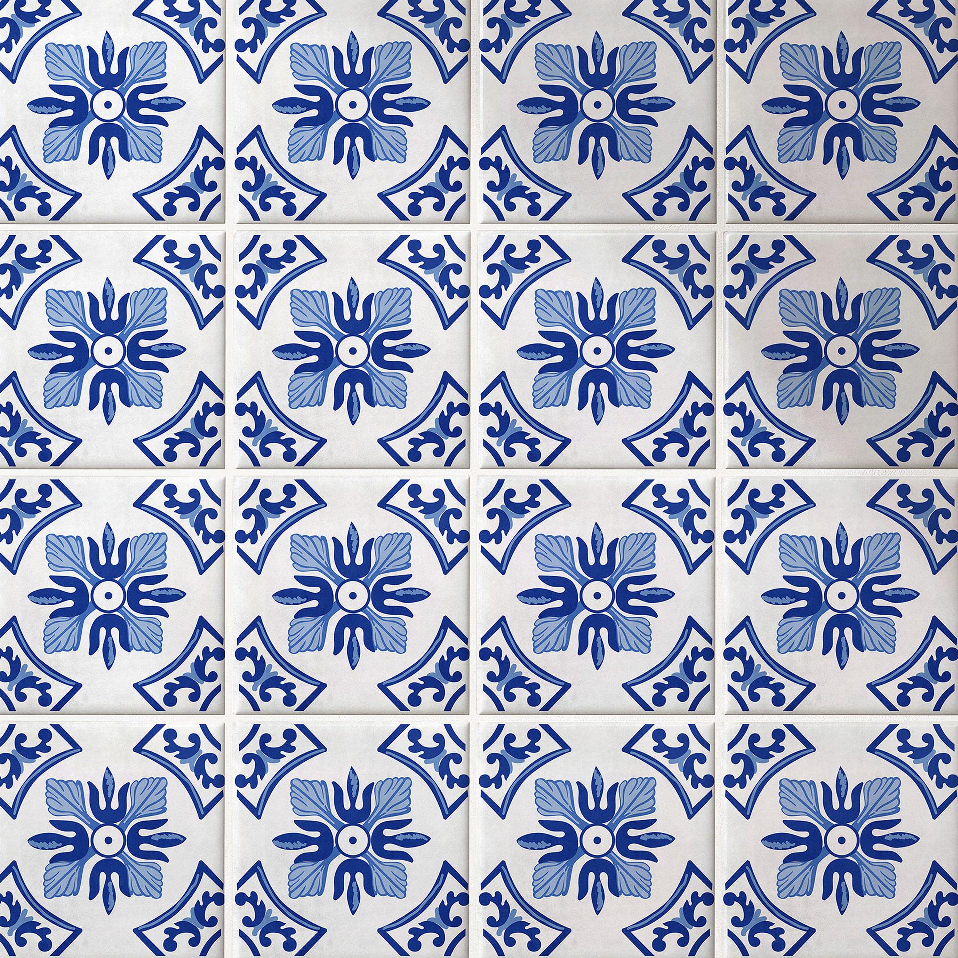 Azulejos Adhesivos Flor de azulejo holandés - lote de 12