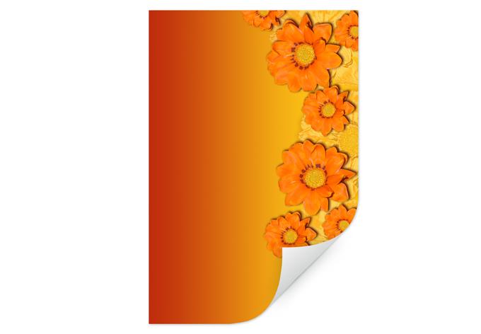 Poster autocollant - W - Orange Flowers