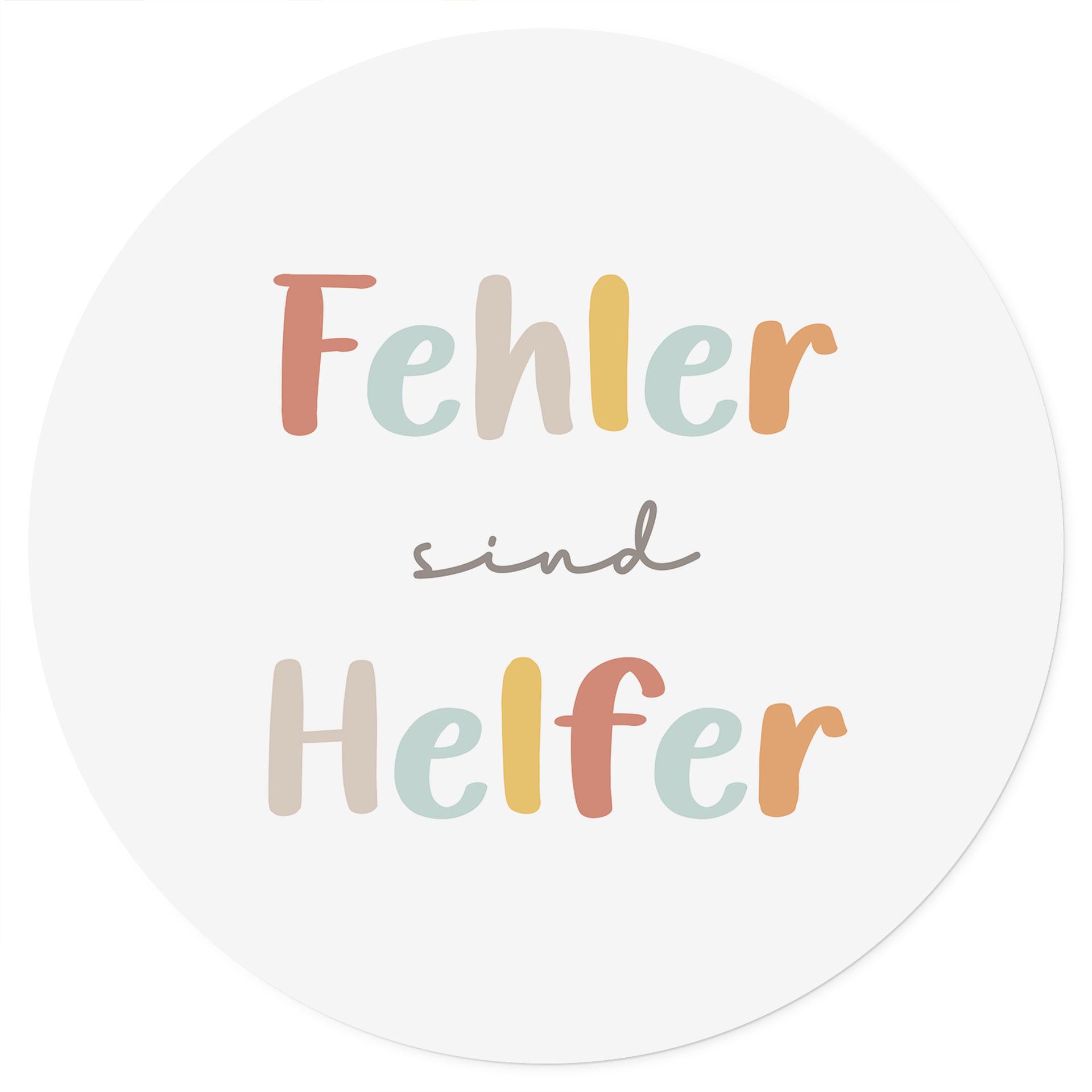 Rundes Wandtattoo - Kraftsatz 'Fehler sind Helfer' fürs Kinderzimmer