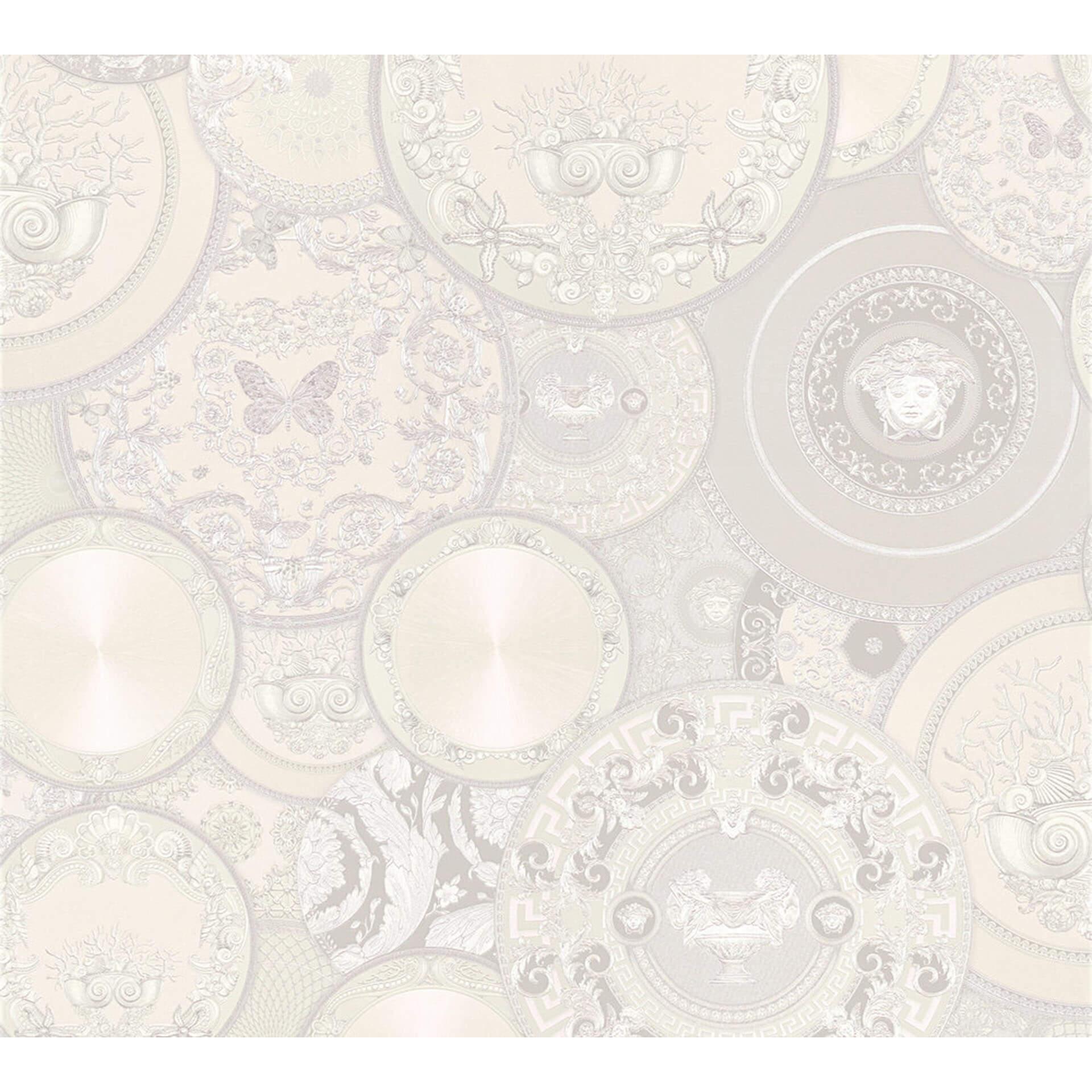 Versace fleecetapet Les Etoiles de la Mer 2 sølv, hvid, creme
