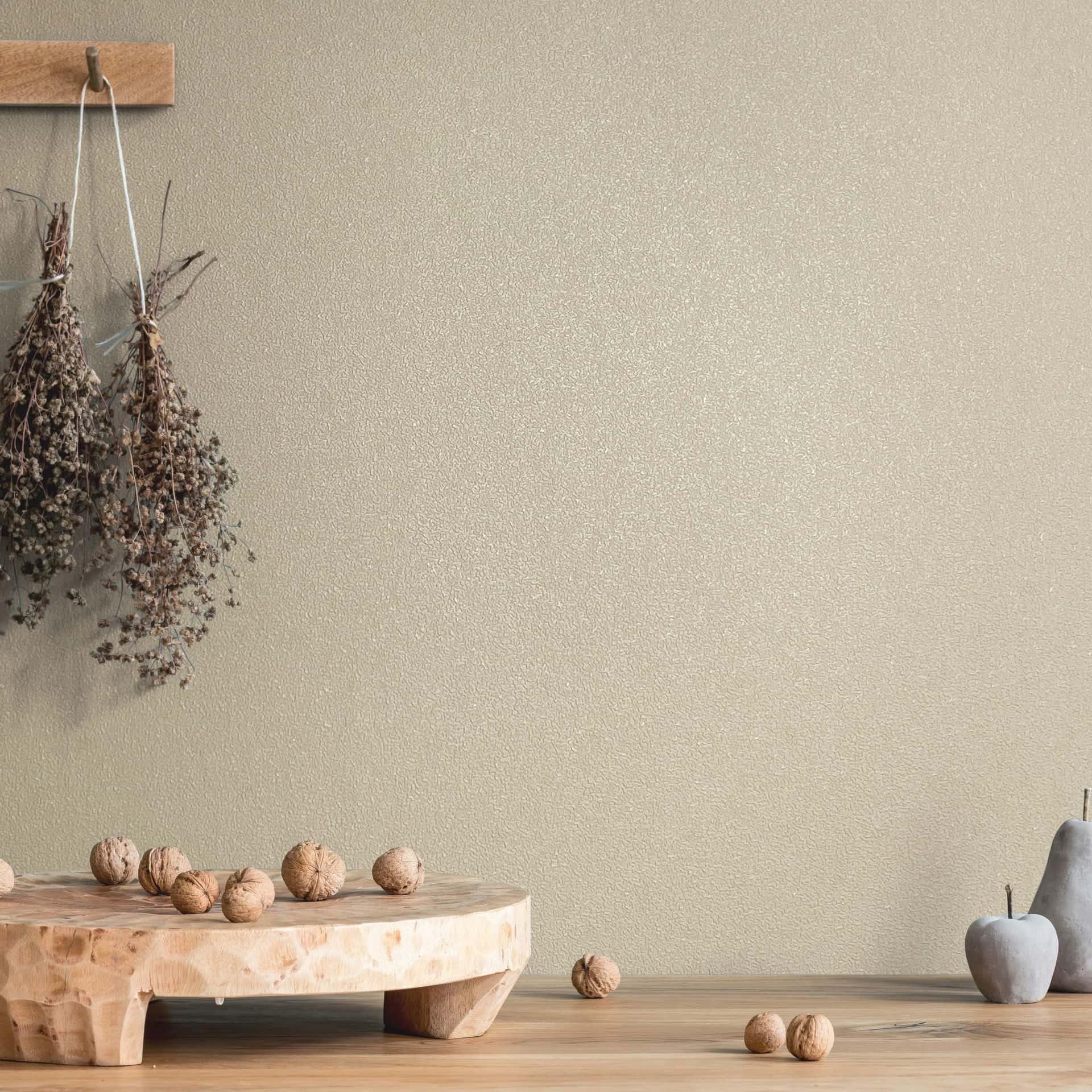 Ikke-vævet tapet glat, struktureret glat moderne mat i beige