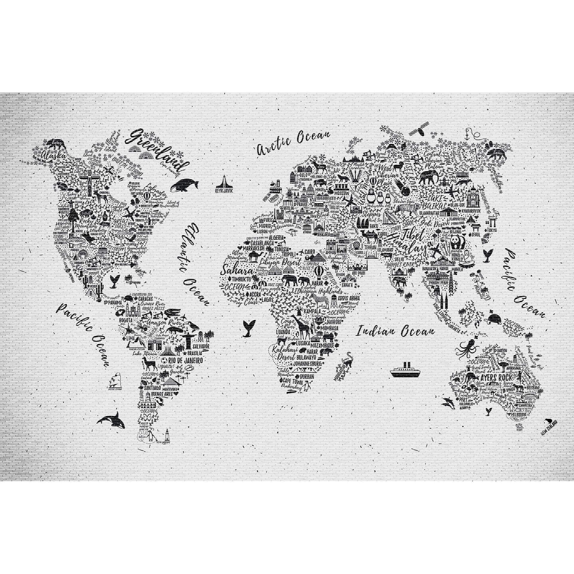 Fototapete Weltkarte - Around the world - 384x260 cm