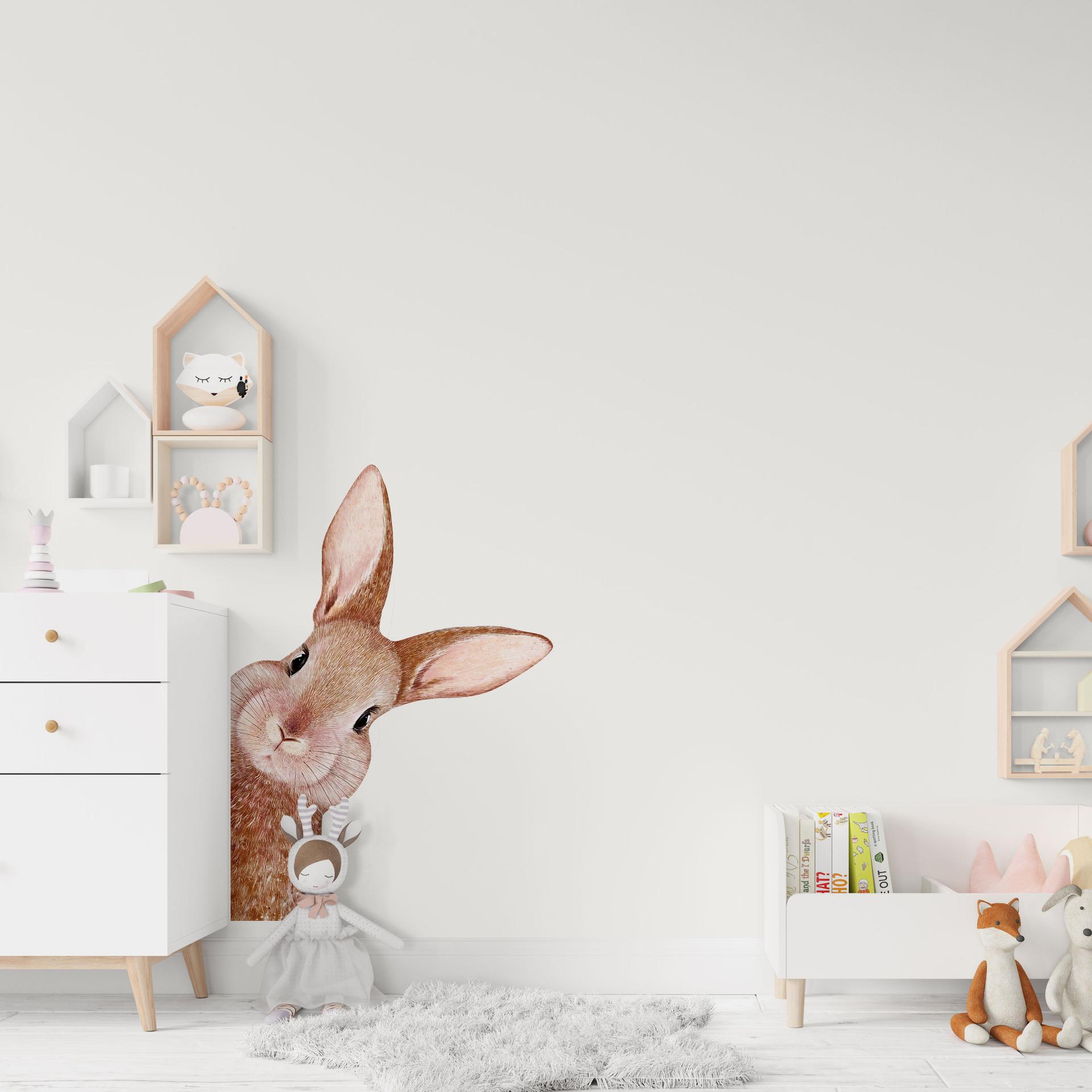 Wallsticker med kaninhoved i farver - Korenkova
