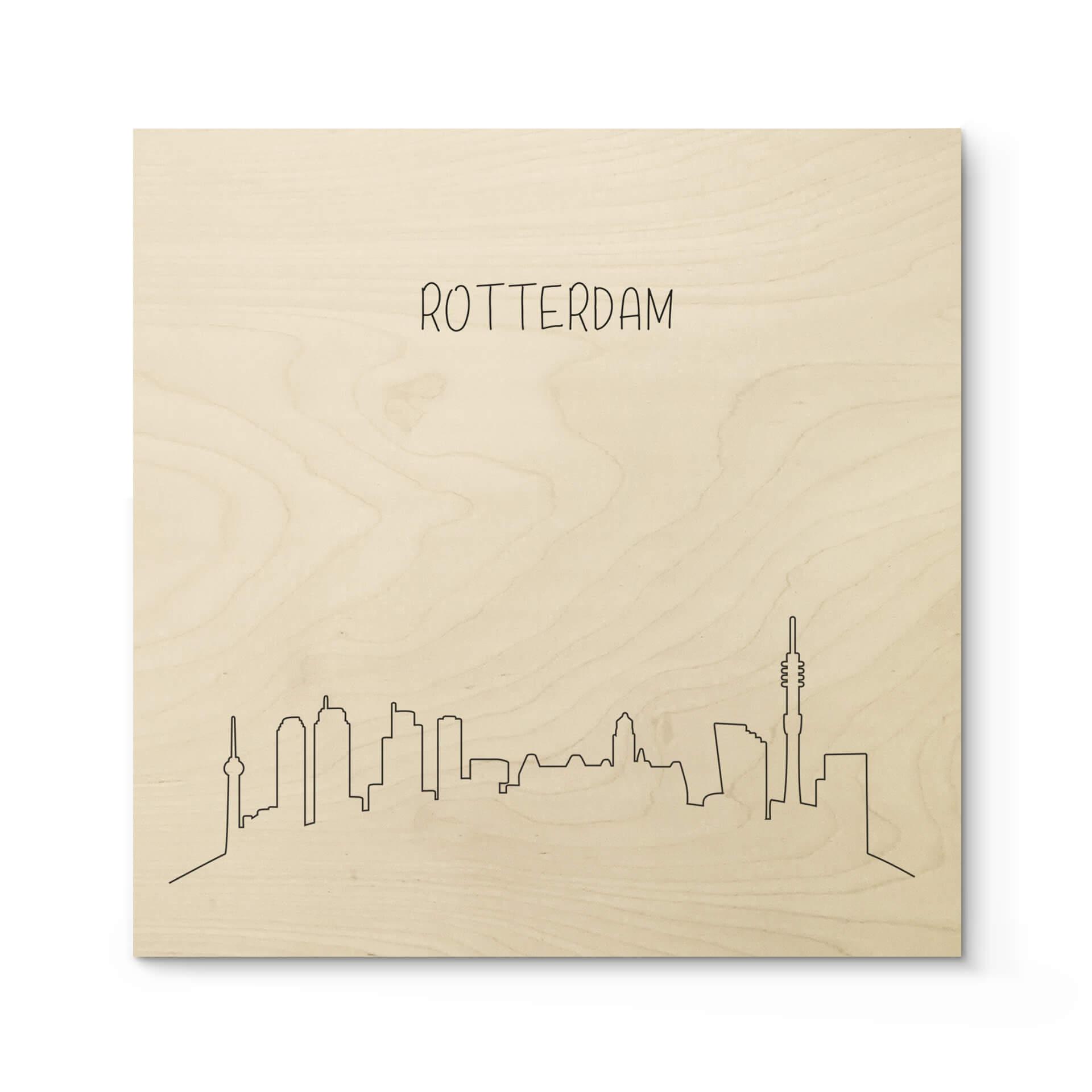 Billede af træ Skyline Rotterdam Outline