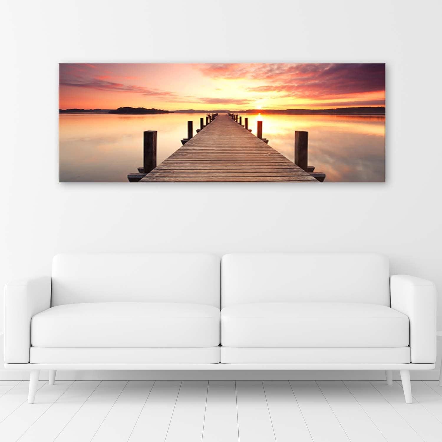 Canvasbillede, Solnedgang bro