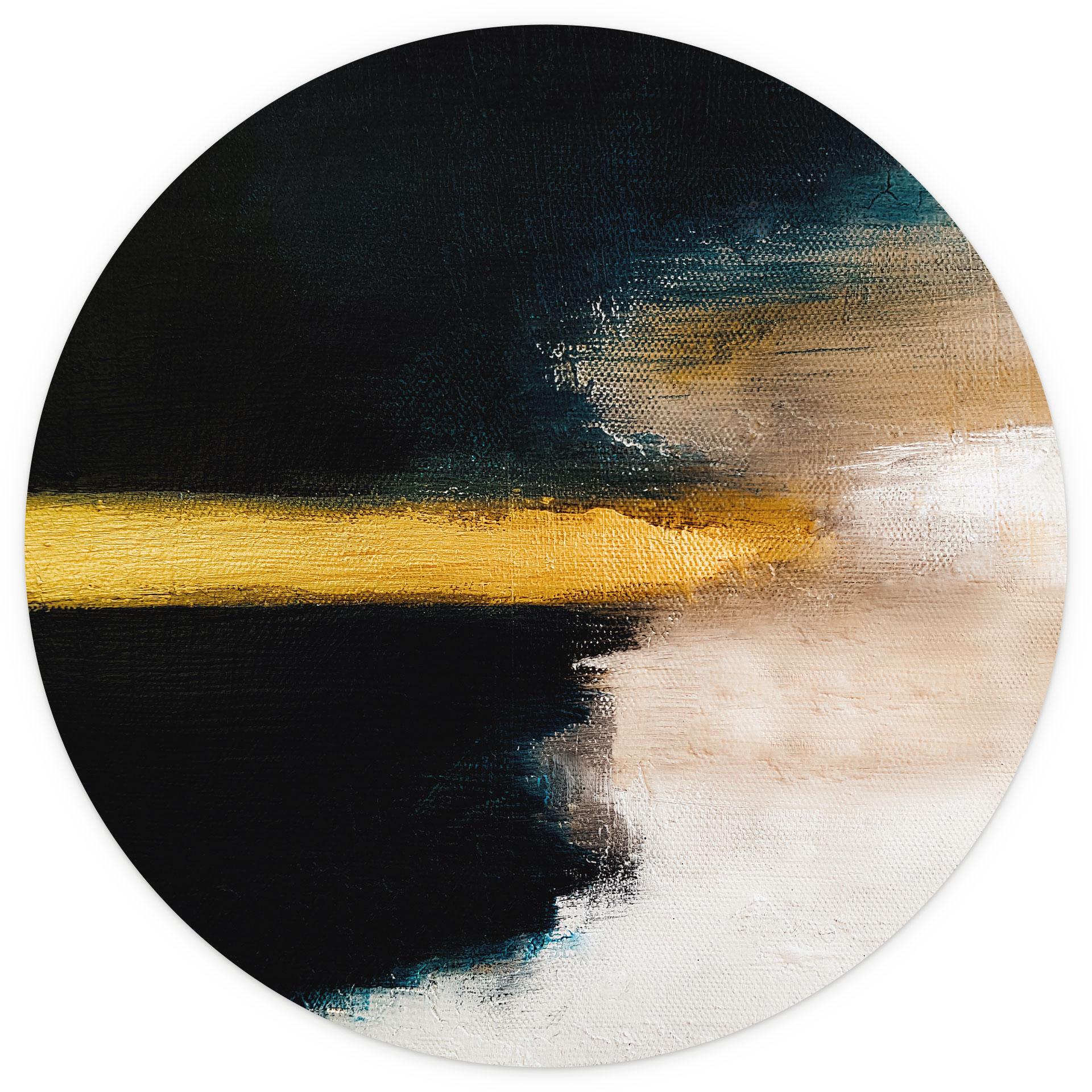 Behangcirkel Brush strokes gold and black - Haniff - vliesbehang/zelfklevend vliesbehang