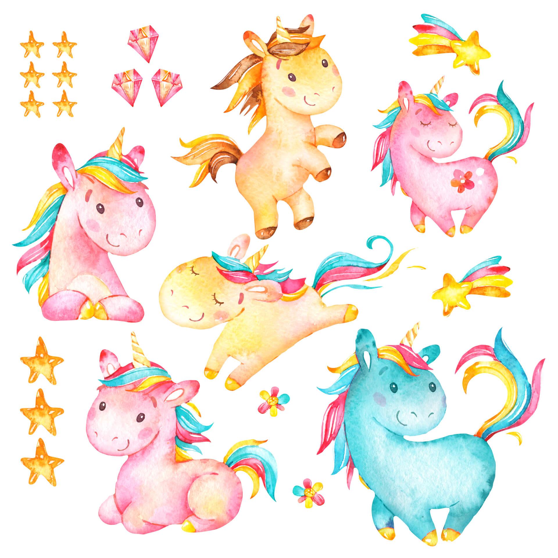 Muurstickerset Eenhoorns