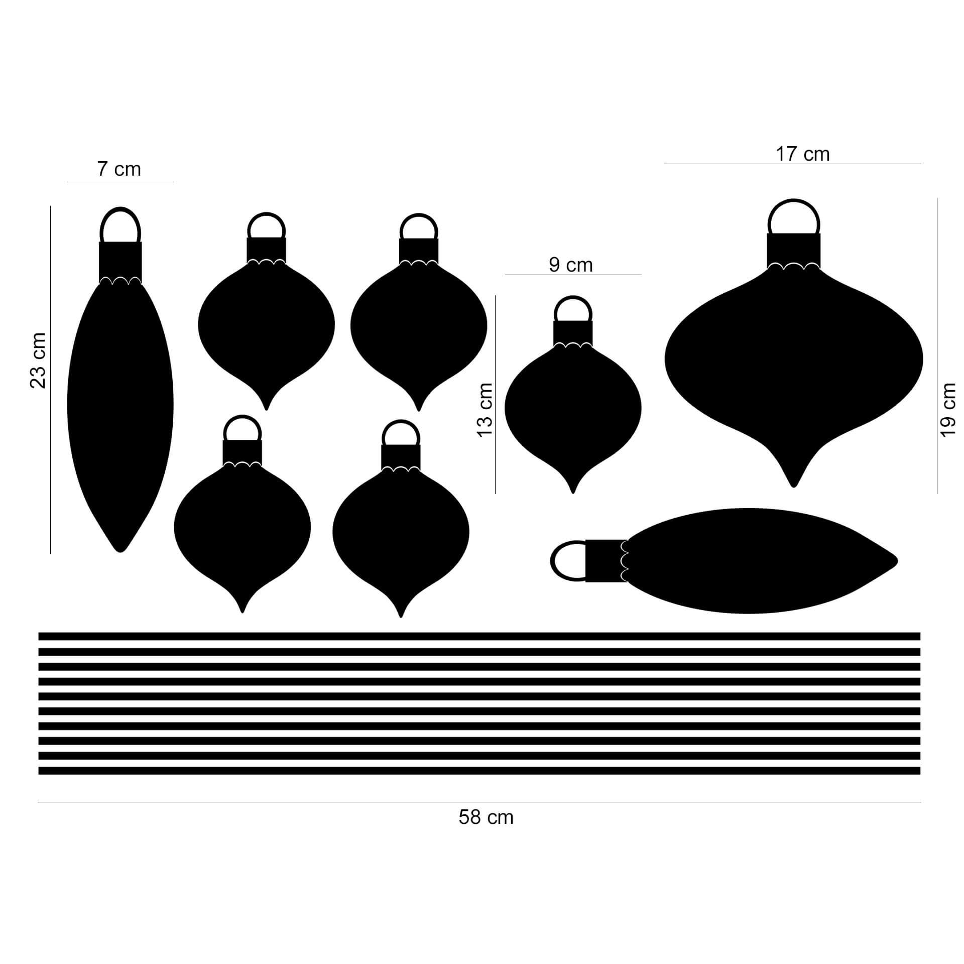 Wallsticker - 2-Farvet Julepynt