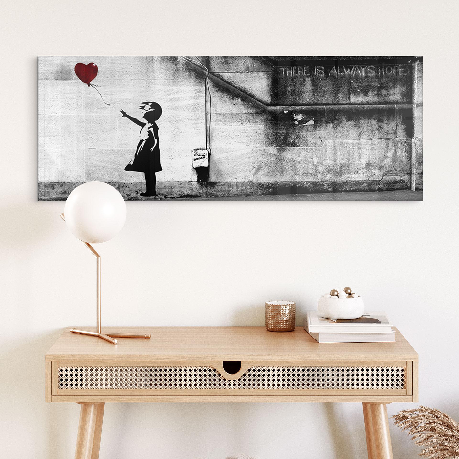 Acrylglas Banksy - Meisje met ballon - Panorama