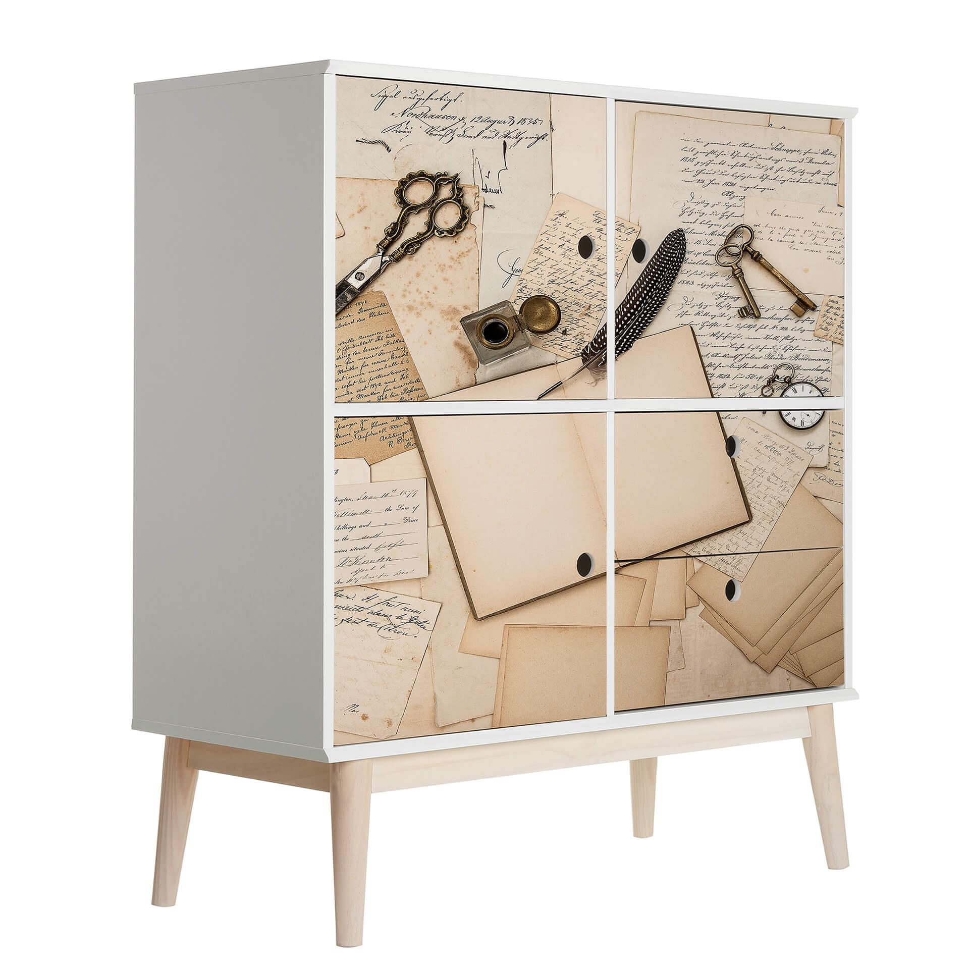 Vinilo adhesivo muebles, vinilo decorativo - lavable - Letras antiguas 01