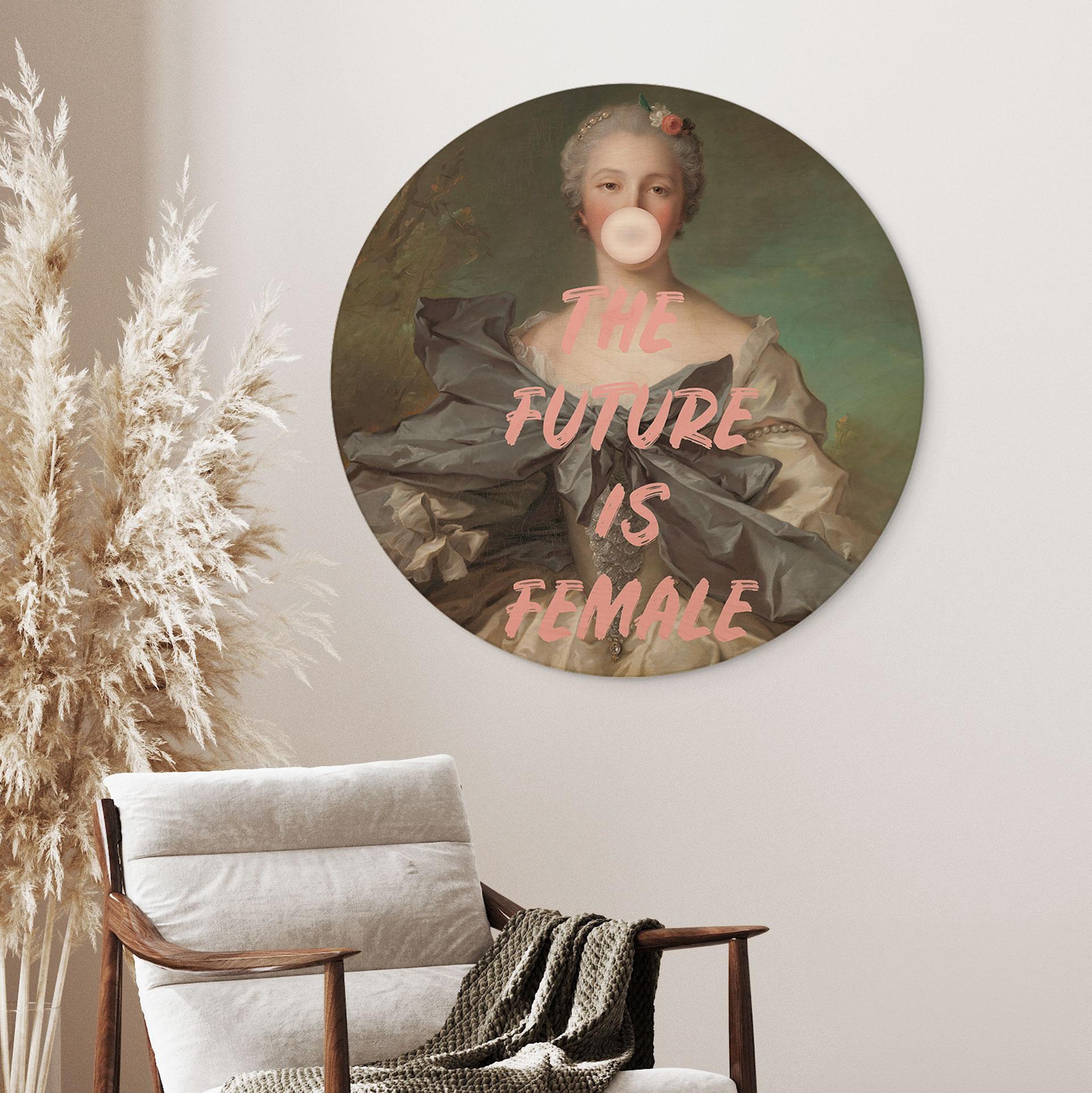 Billede af træ Fremtiden er kvindelig - Grace Digital Art - Round