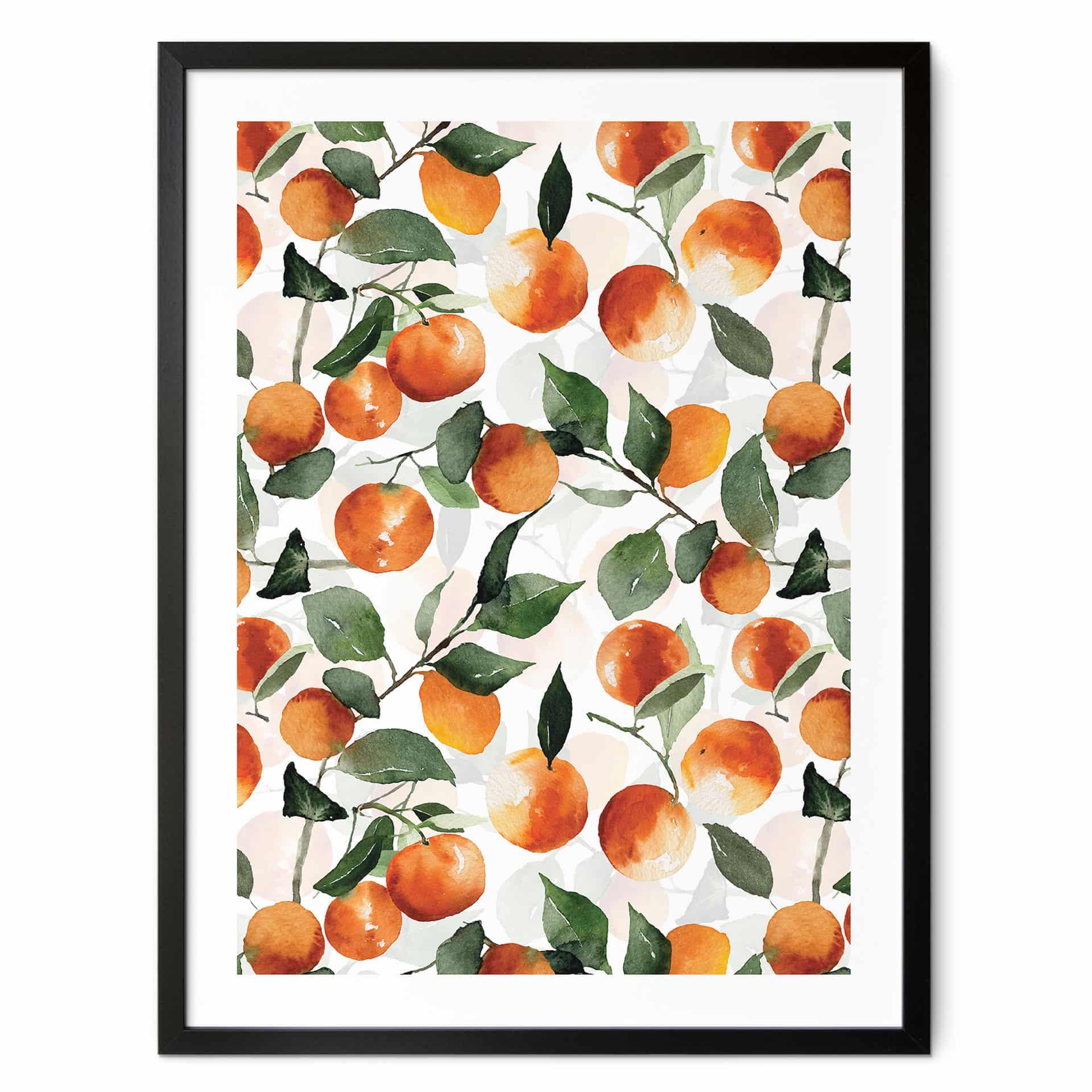 Poster med fruktiga mandariner - UN Designs