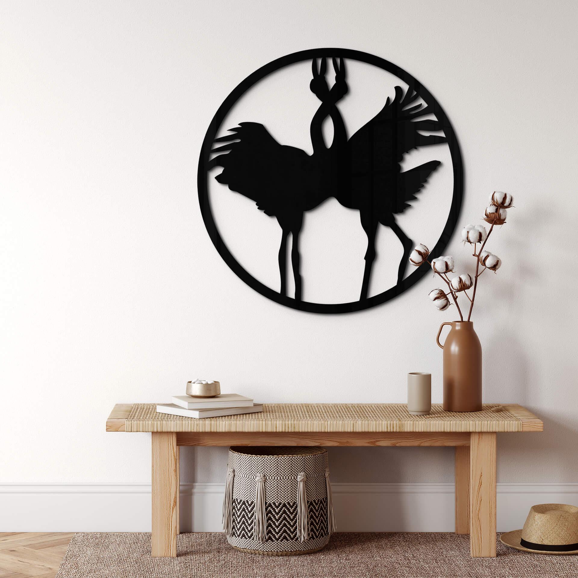 Decoración acrílica pareja de grullas