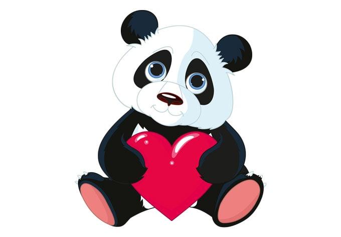 Panda con corazón