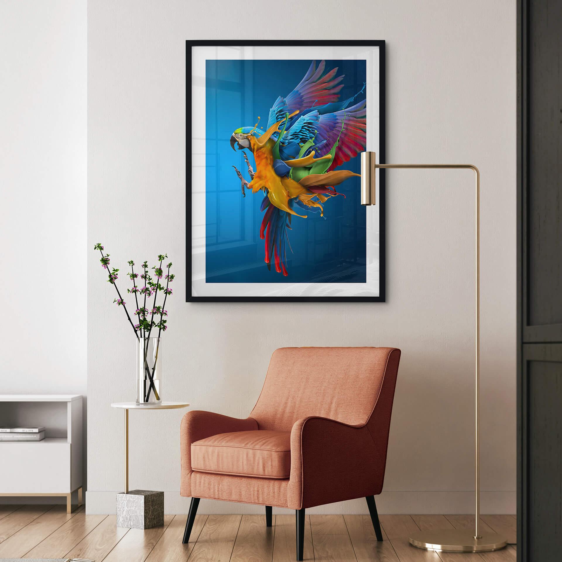 Póster Almawash - El loro y el juego de colores