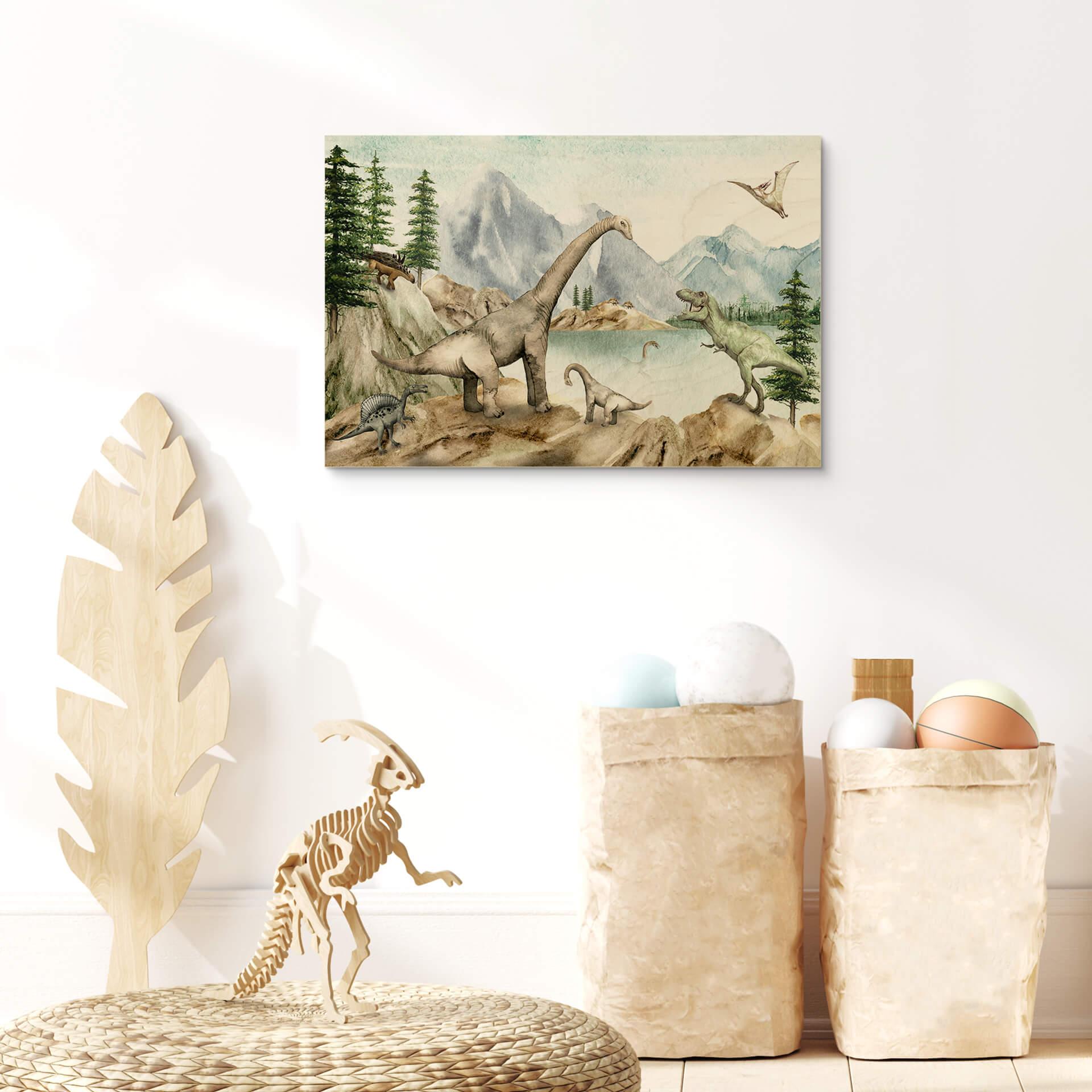 Holzbild Kikki Belle - Dinowelt
