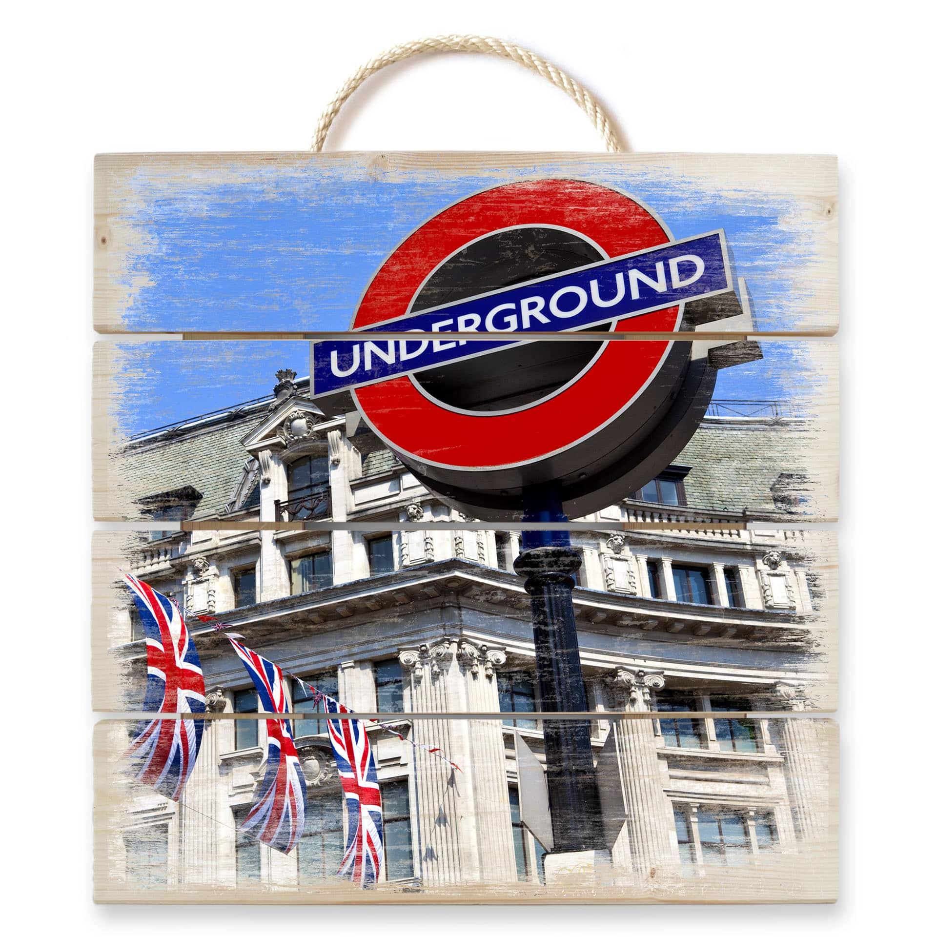 Obraz drewniany London Underground - 40x41,5 cm