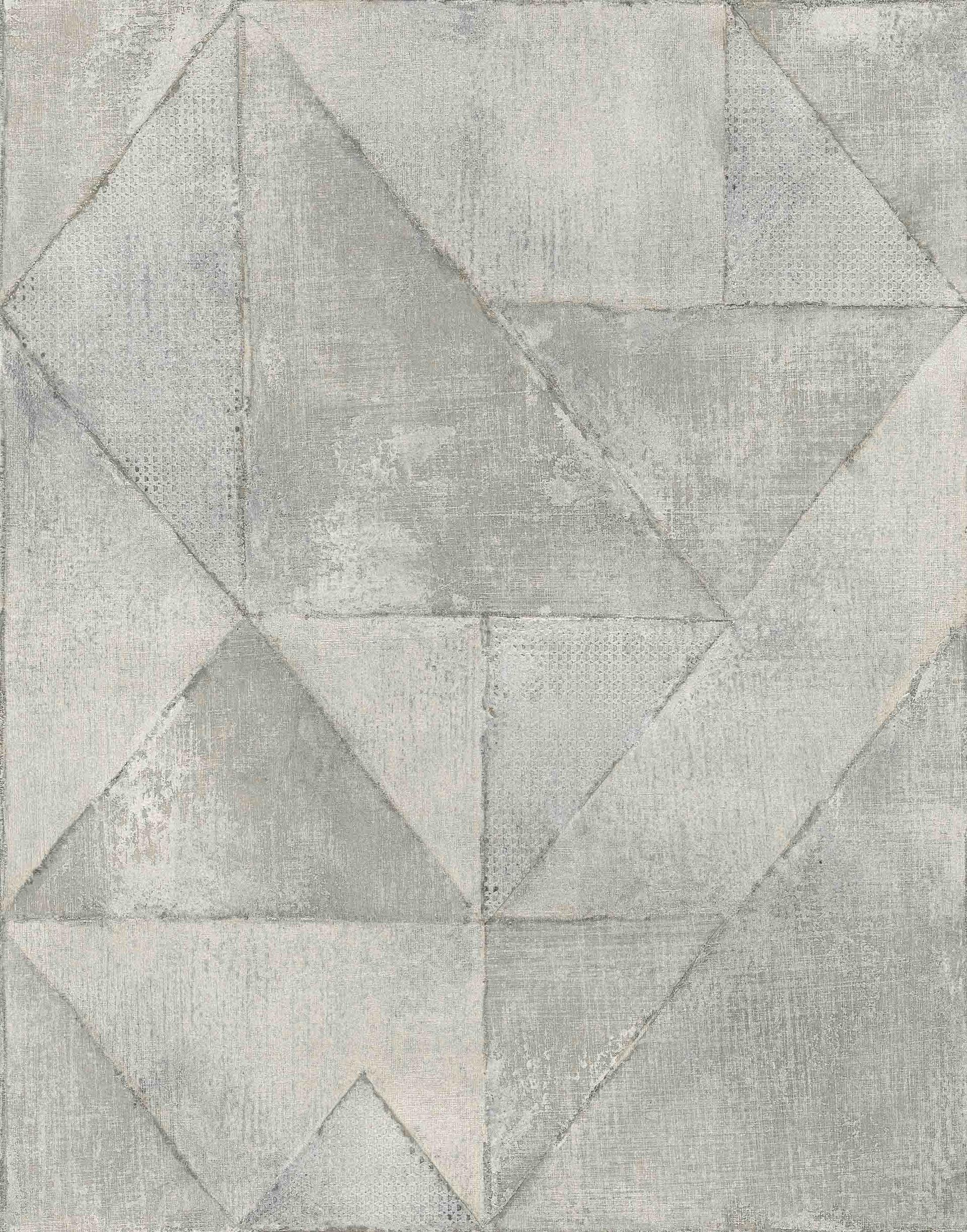 Fototapet med betonlook og geometriske overflader i lysegrå 2,7 x 2,12 m