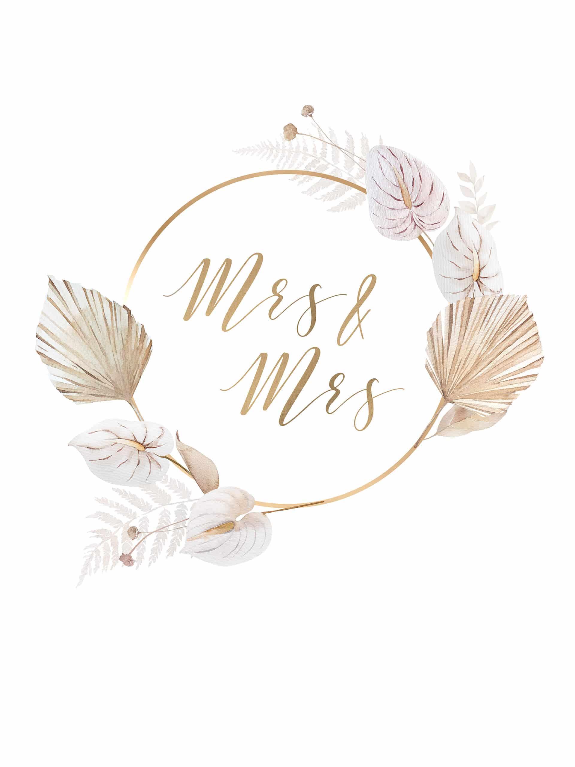 Poster Mrs & Mrs Goud + Gepersonaliseerde Tekst