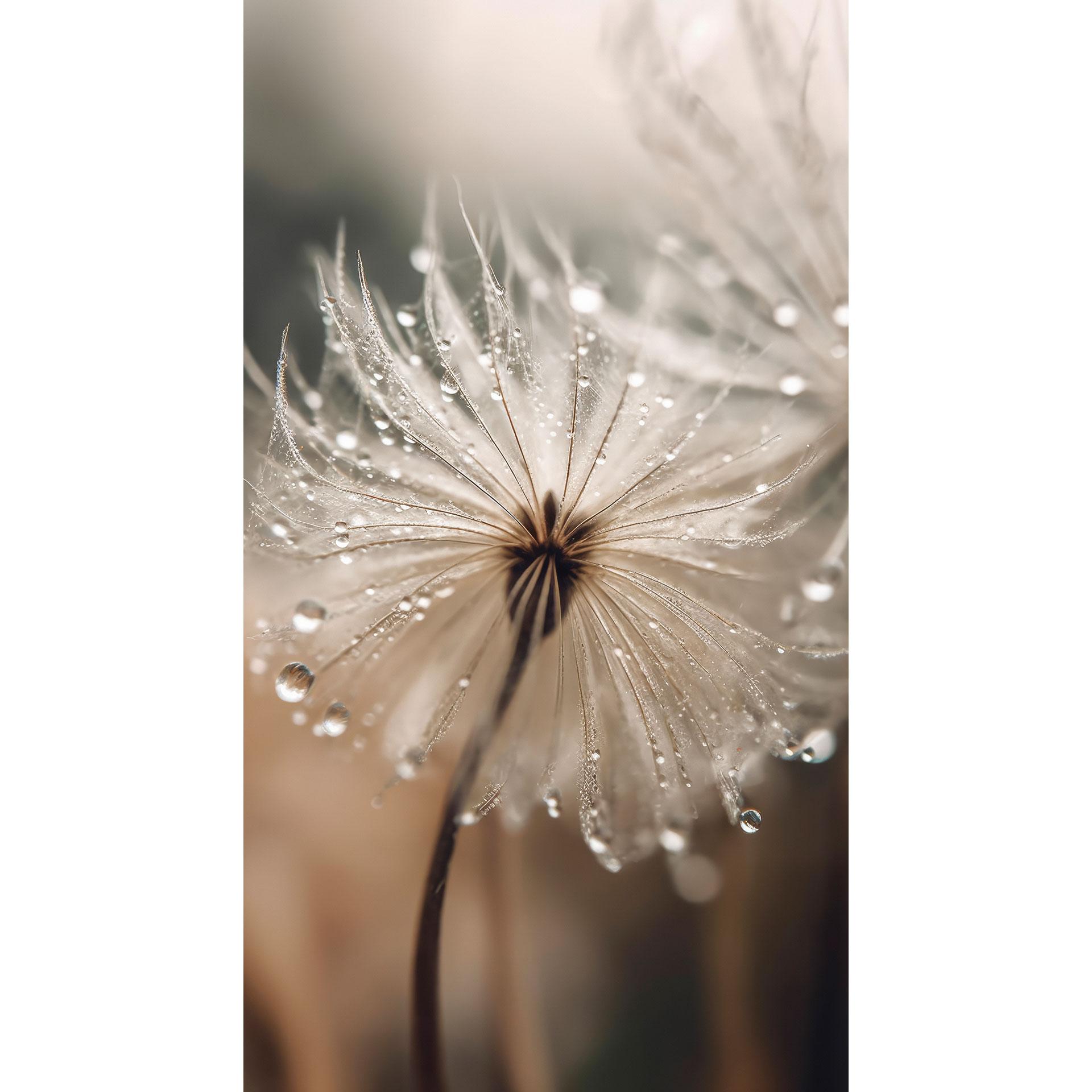 Fotobehang Paardenbloem in ochtenddauw - Treechild
