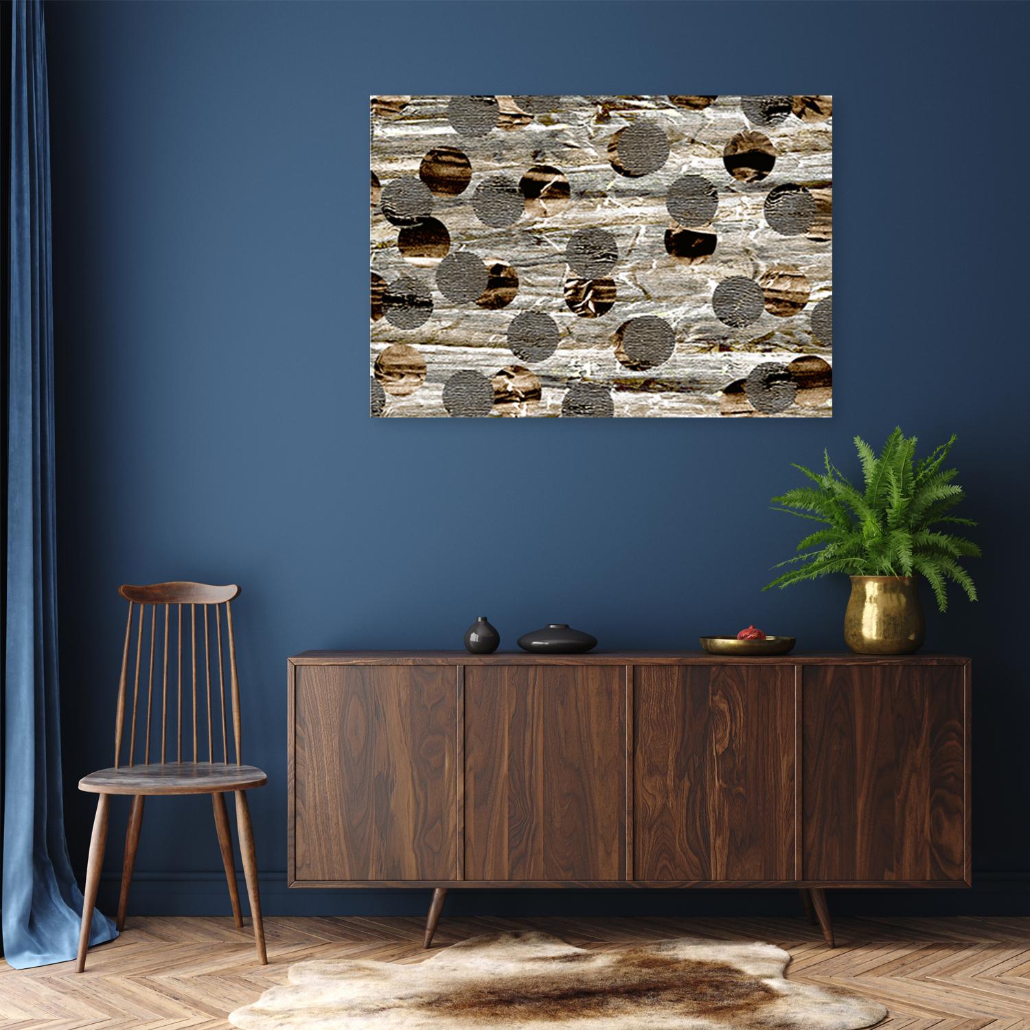 Canvasbillede, Brune cirkler abstrakt