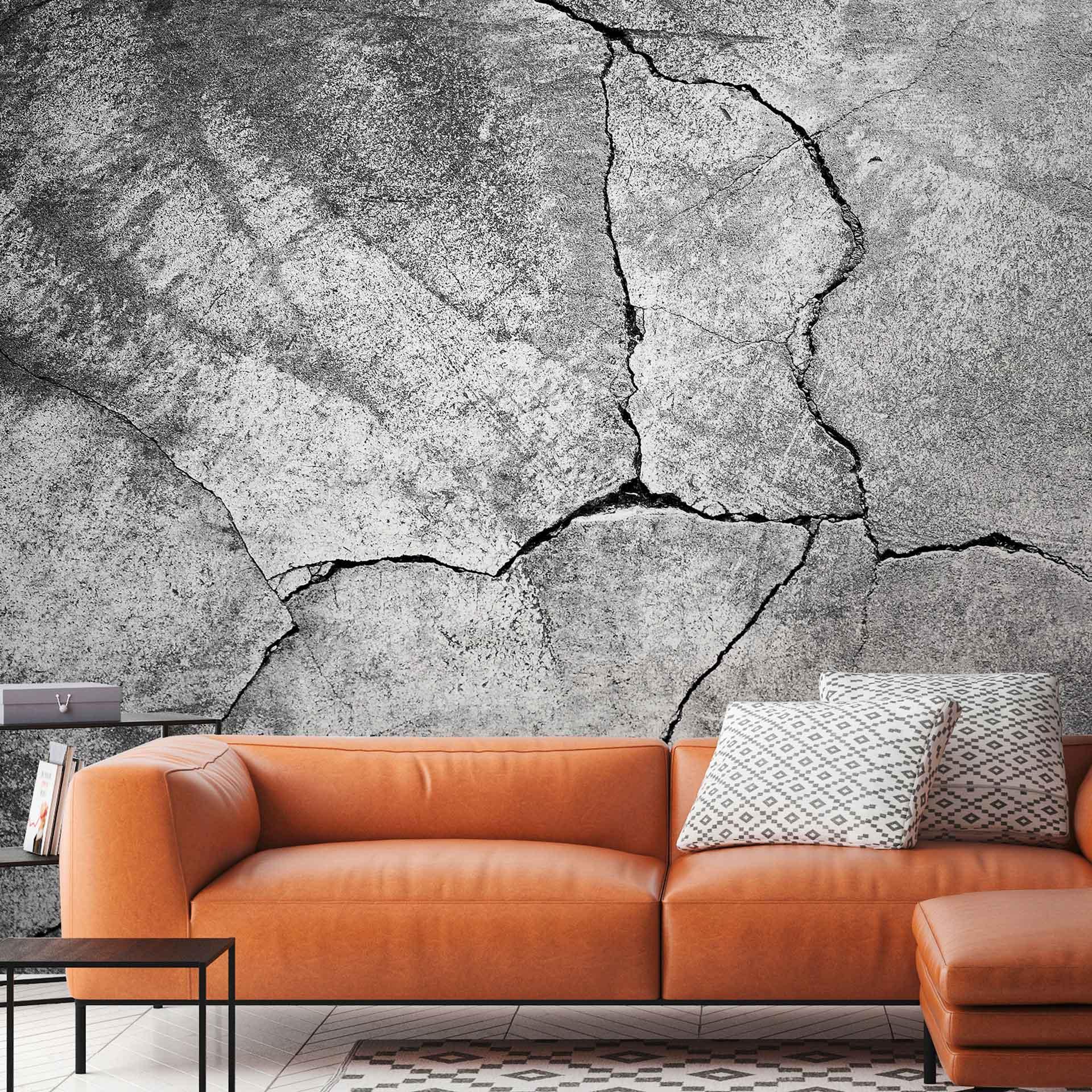 Asfalt tapet med betonlook i grå - non-woven tapet Designwalls 2 - 2,55 x 3,5 m