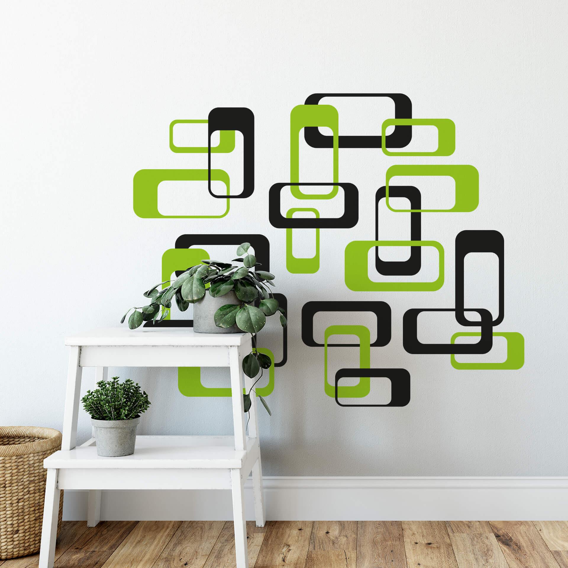 Wallsticker - Retro Kasser Grøn