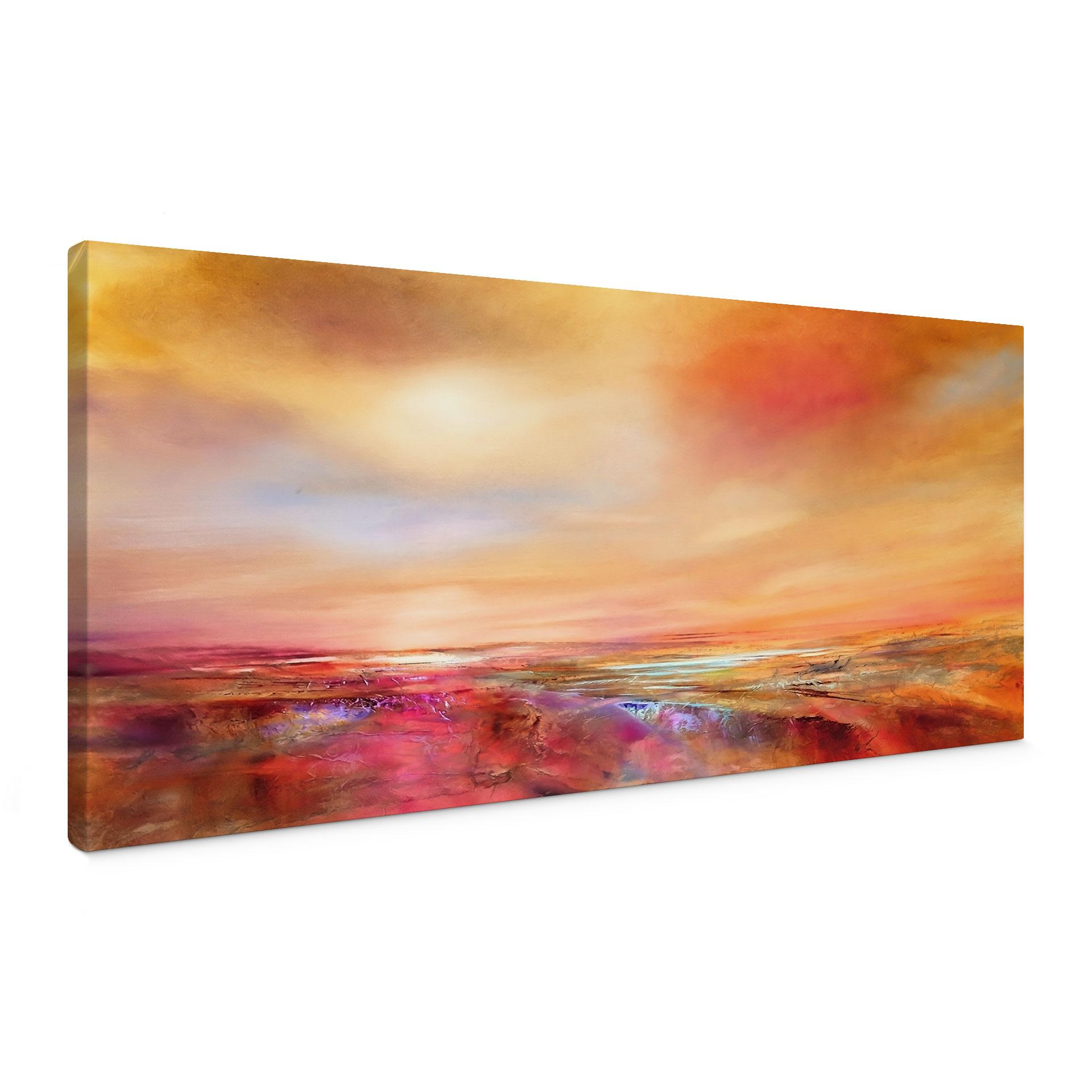 Canvasbillede Gylden horisont i aftenlys | kunsttryk til stuen - Schmucker - Panorama